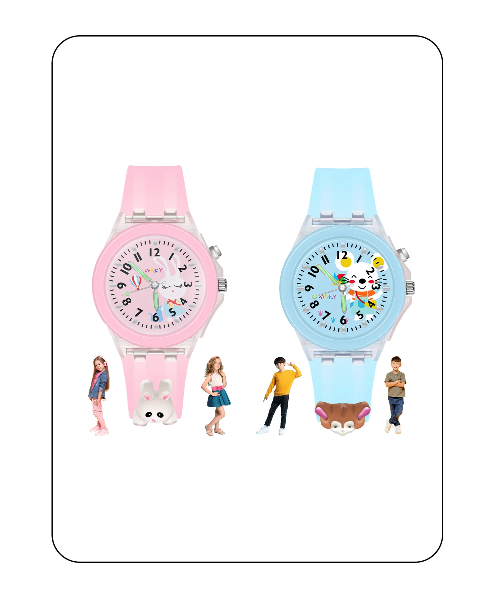 Spiky Combo of Astronaut & Spaceship 3D Cartoon Analog Light Watch - Image 24