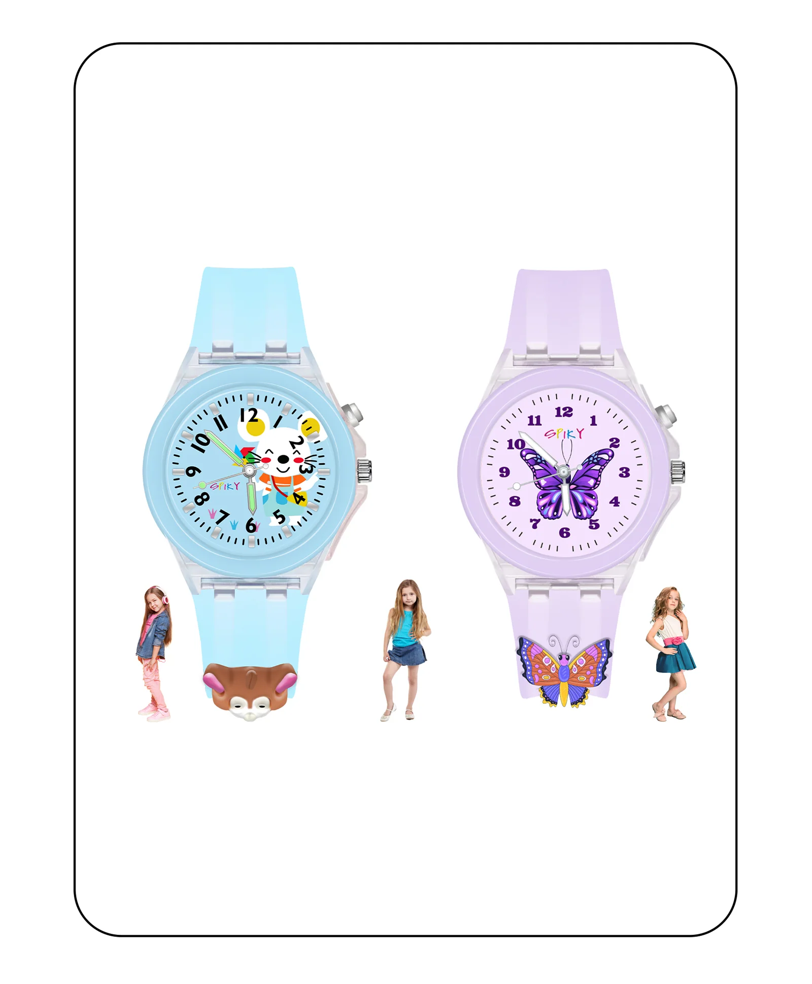 Spiky Combo of Astronaut & Spaceship 3D Cartoon Analog Light Watch - Image 72