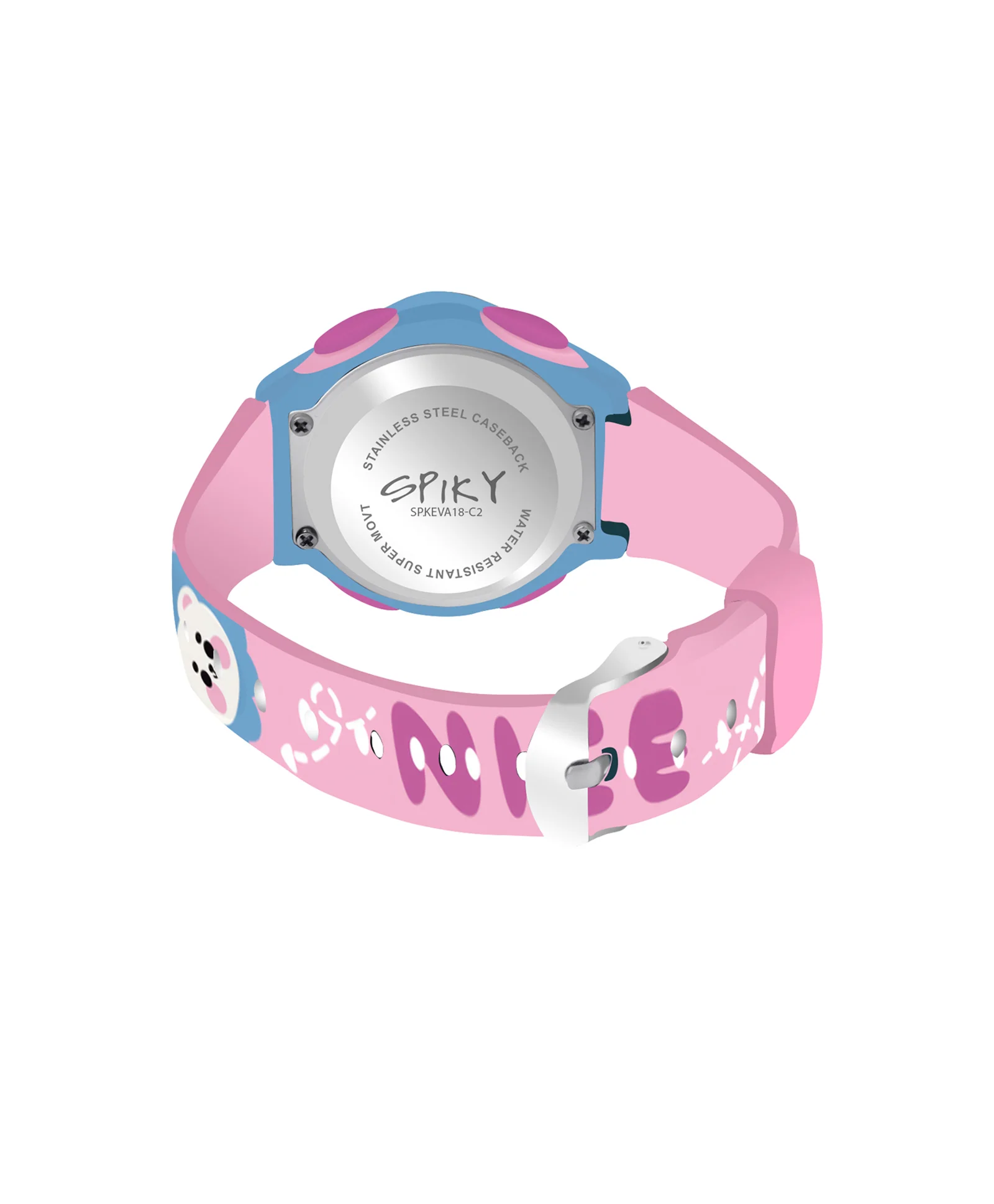 Spiky Eva18 Printed Strap Round Sports Digital Watch - Image 11