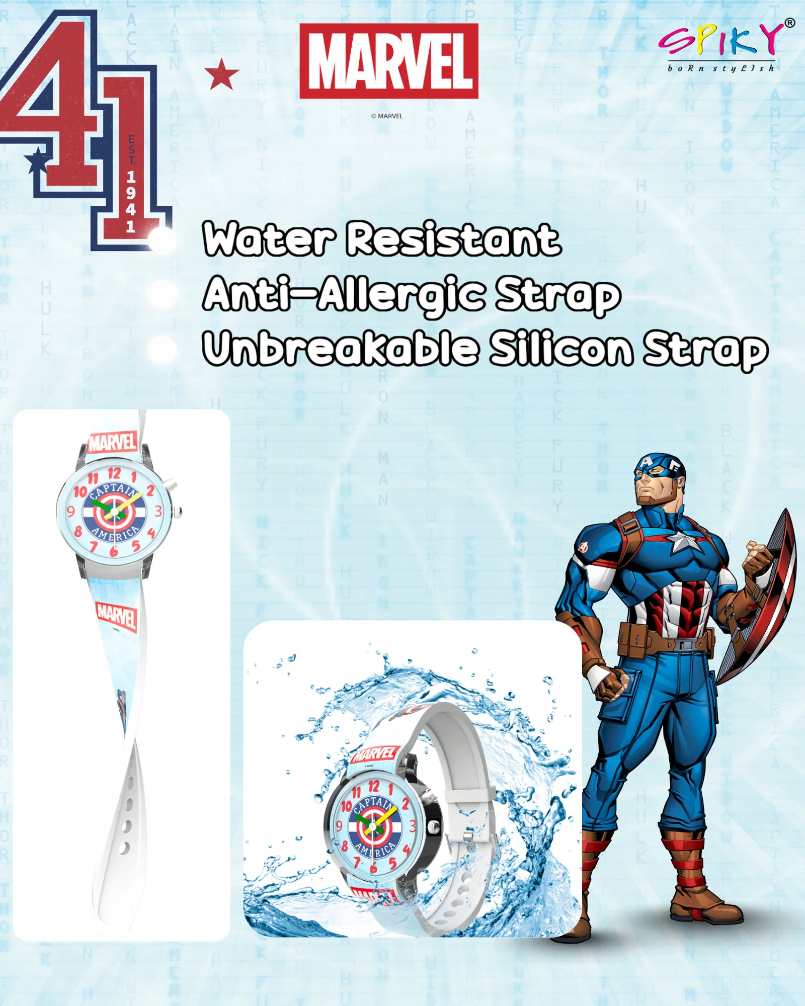 Disney Avengers Analog Kids Watch for Boys and Girls with LED Glowing Light - Image 12