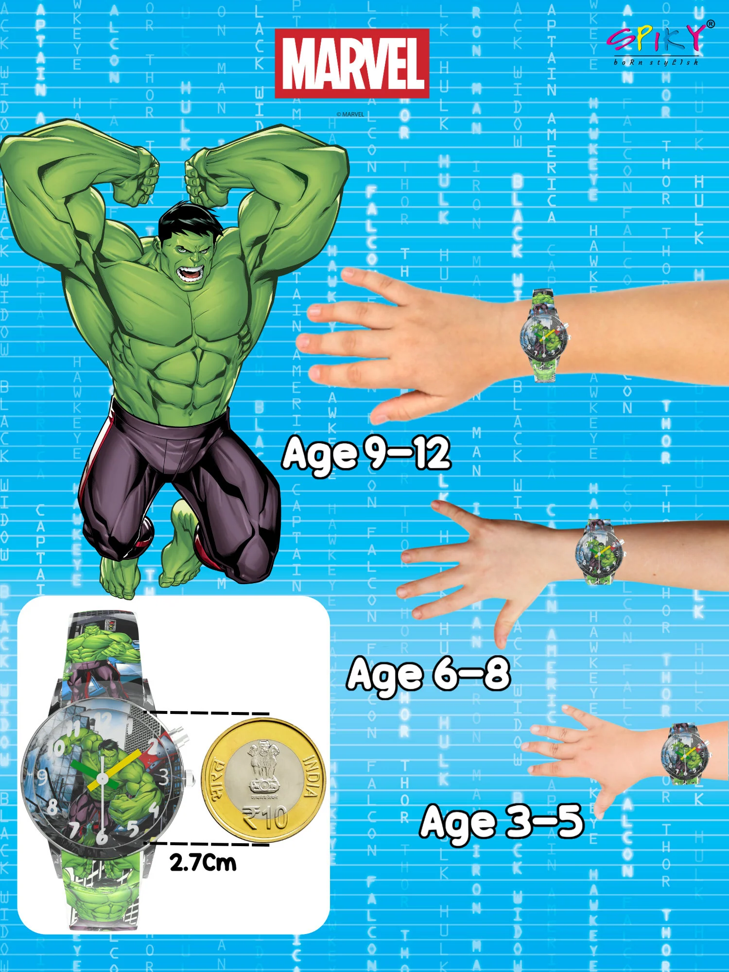 Disney Avengers Analog Kids Watch for Boys and Girls with LED Glowing Light - Image 16