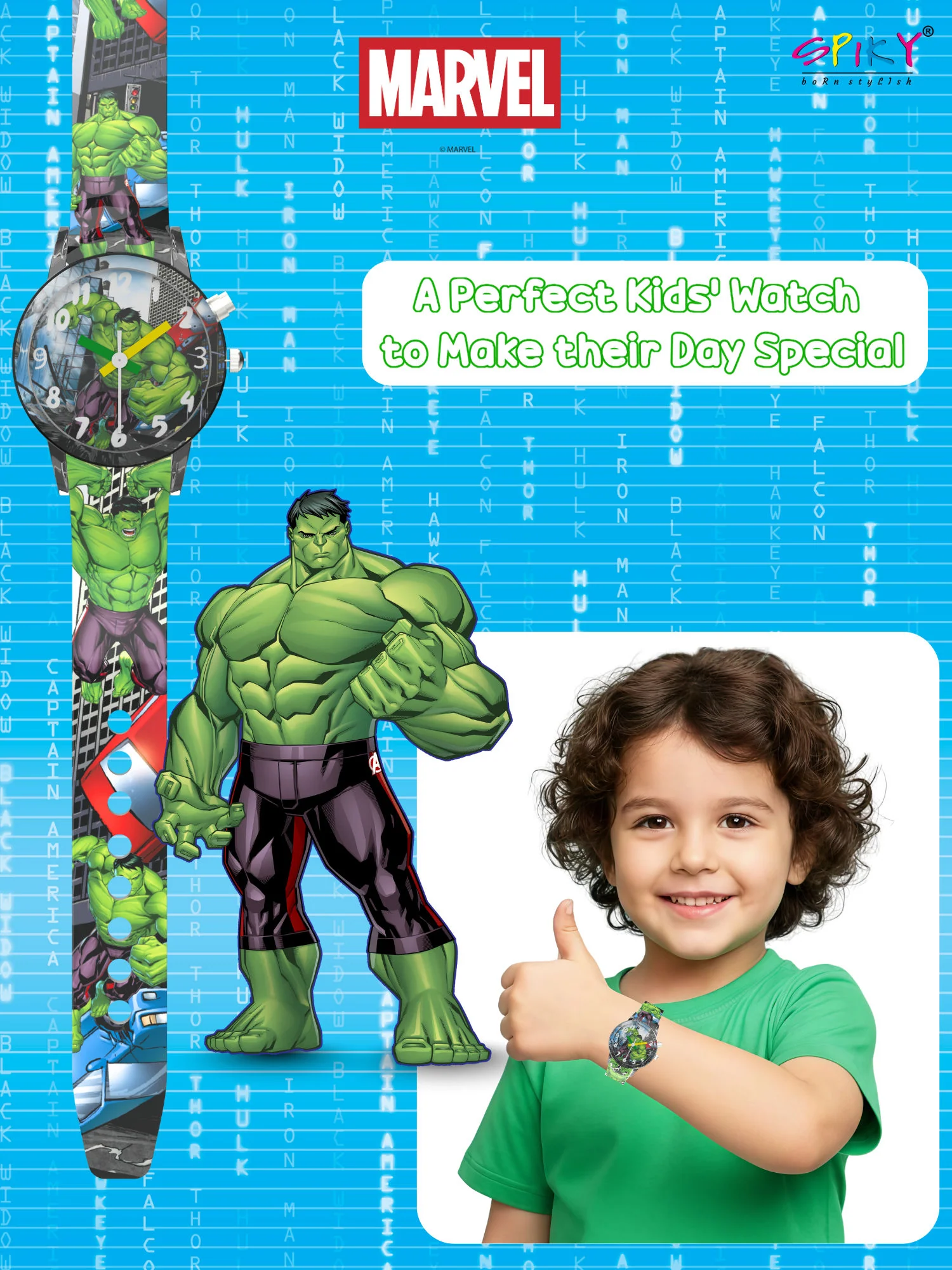 Disney Avengers Analog Kids Watch for Boys and Girls with LED Glowing Light - Image 17
