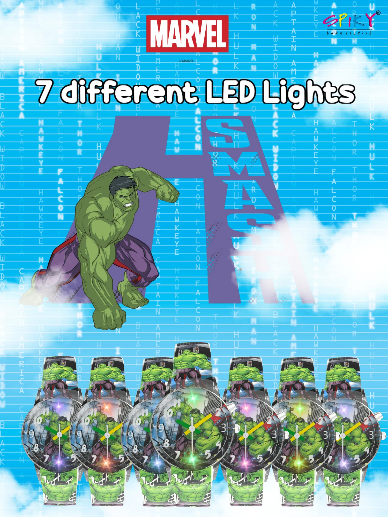 Disney Avengers Analog Kids Watch for Boys and Girls with LED Glowing Light - Image 18