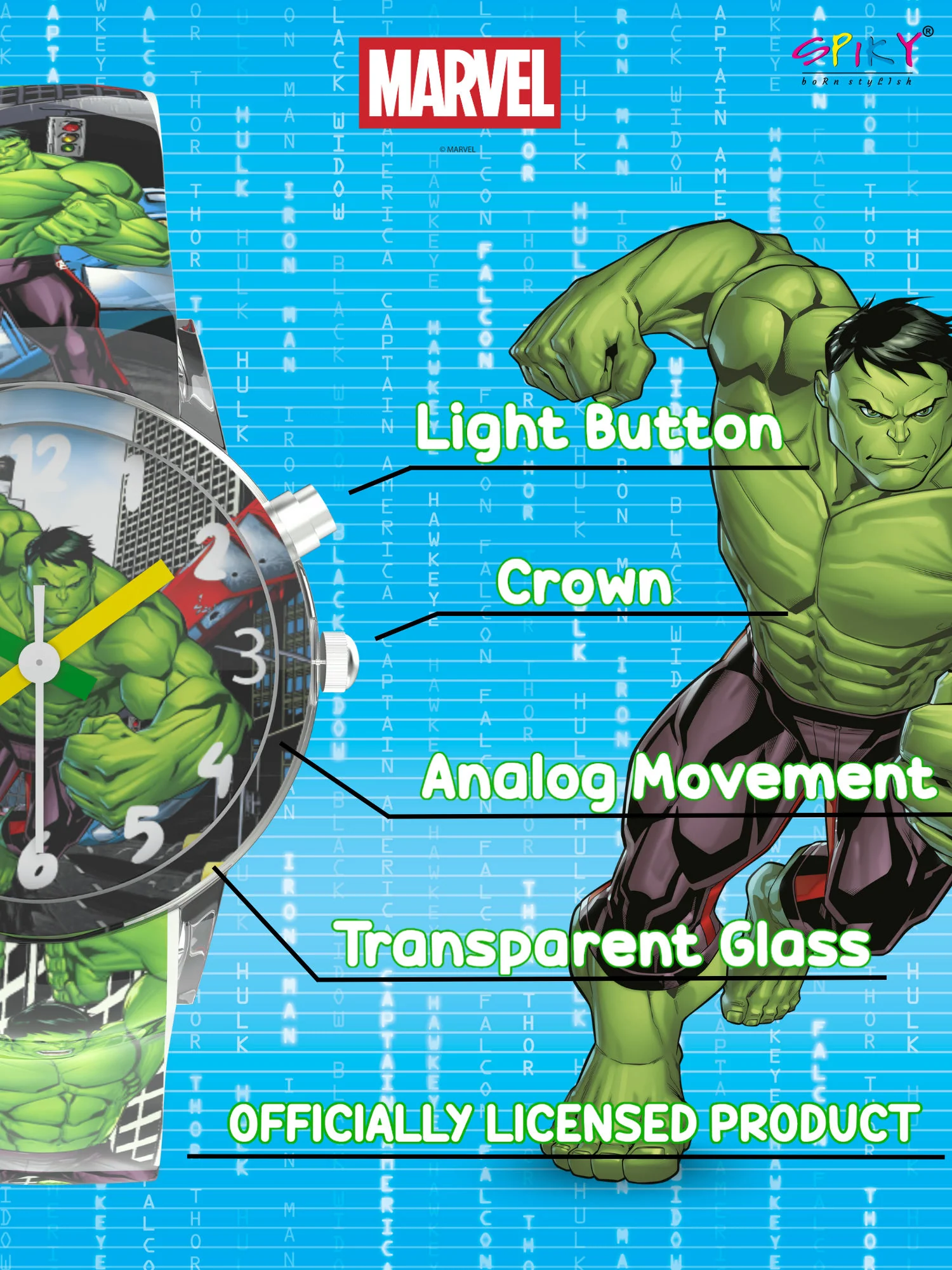 Disney Avengers Analog Kids Watch for Boys and Girls with LED Glowing Light - Image 20