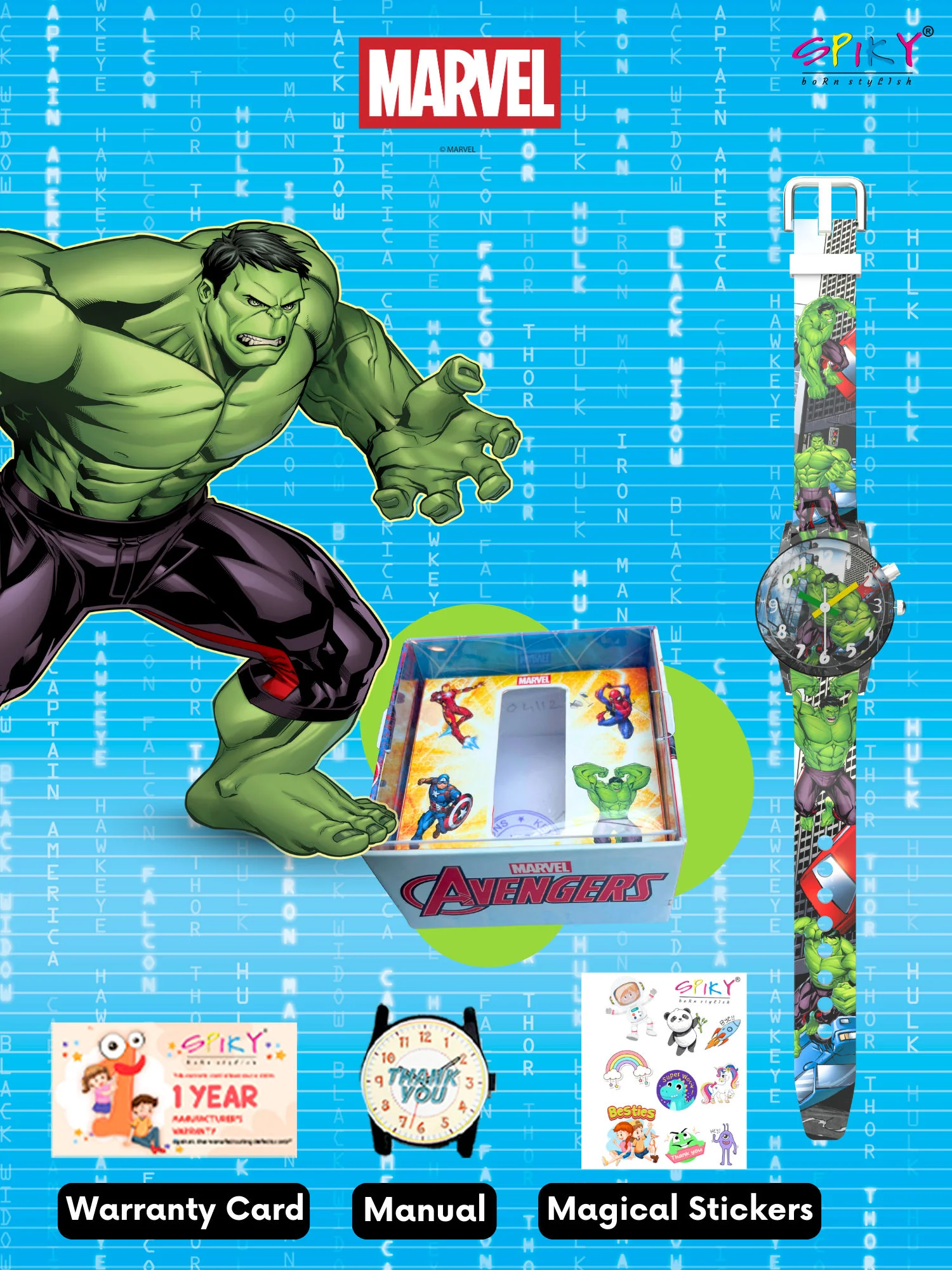 Disney Avengers Analog Kids Watch for Boys and Girls with LED Glowing Light - Image 21