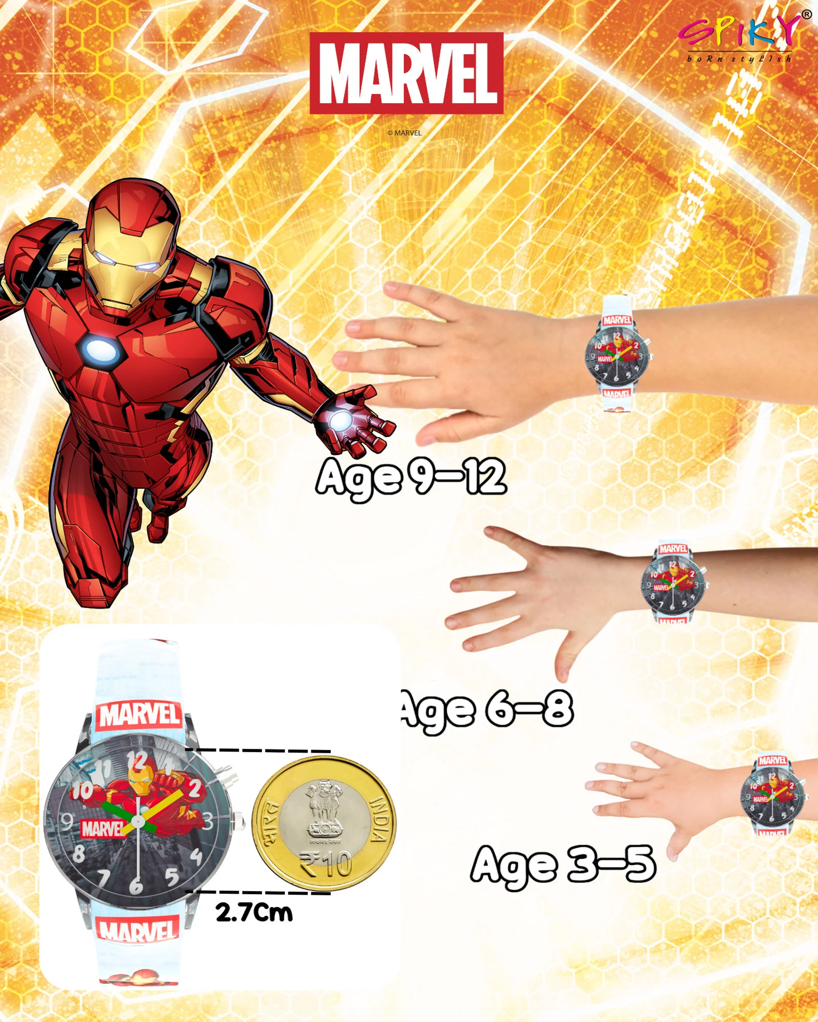 Disney Avengers Analog Kids Watch for Boys and Girls with LED Glowing Light - Image 23