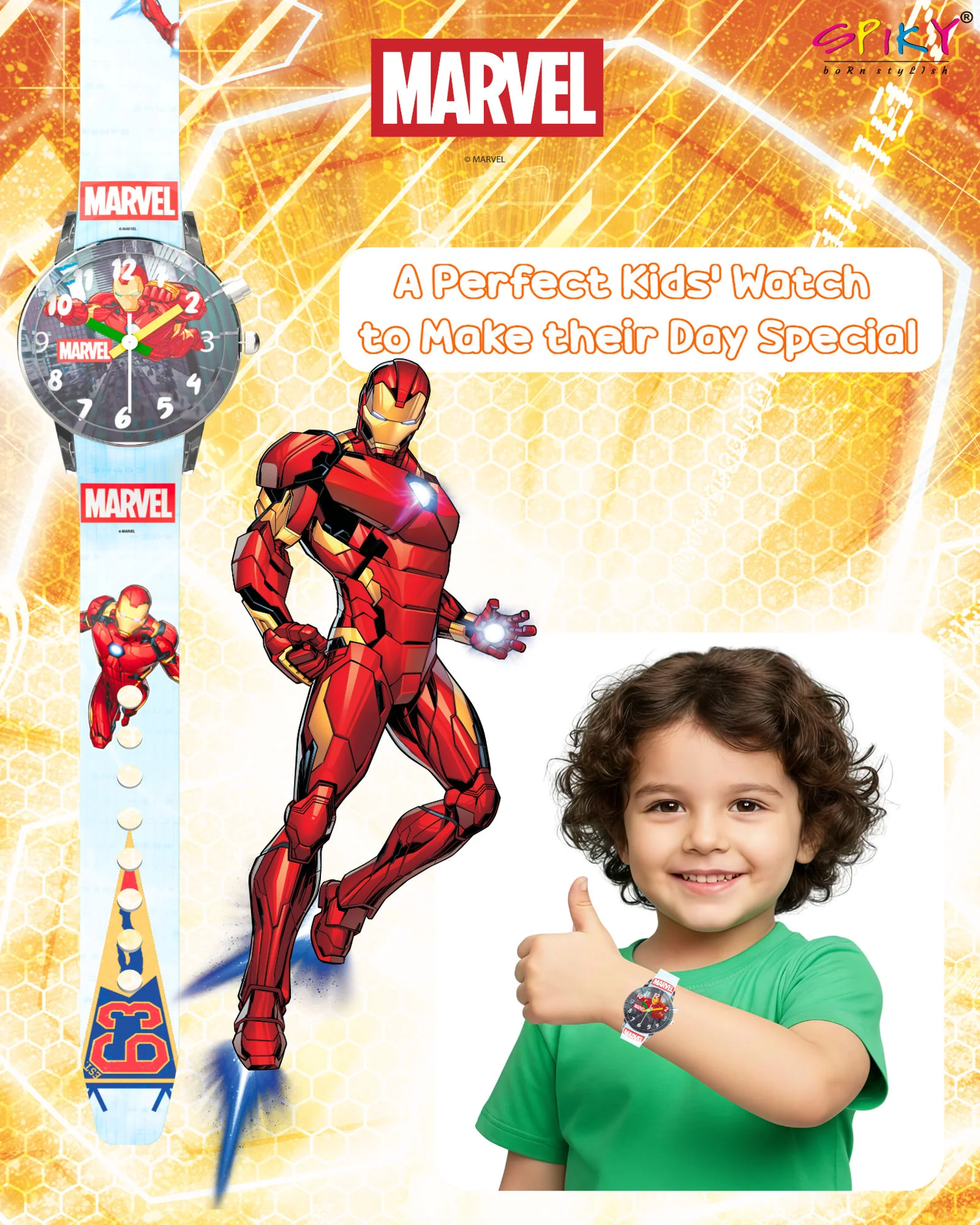 Disney Avengers Analog Kids Watch for Boys and Girls with LED Glowing Light - Image 24