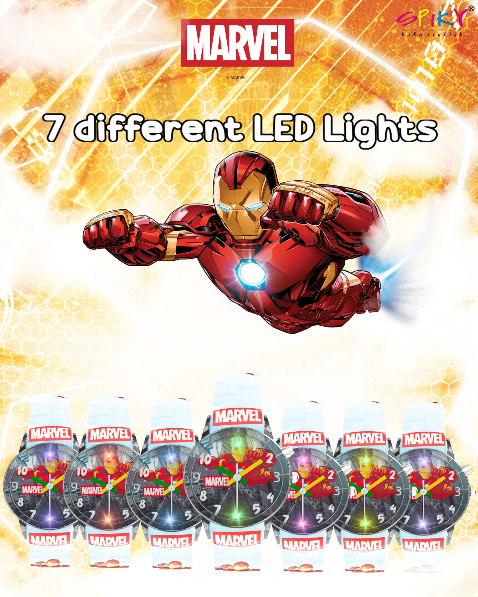 Disney Avengers Analog Kids Watch for Boys and Girls with LED Glowing Light - Image 25