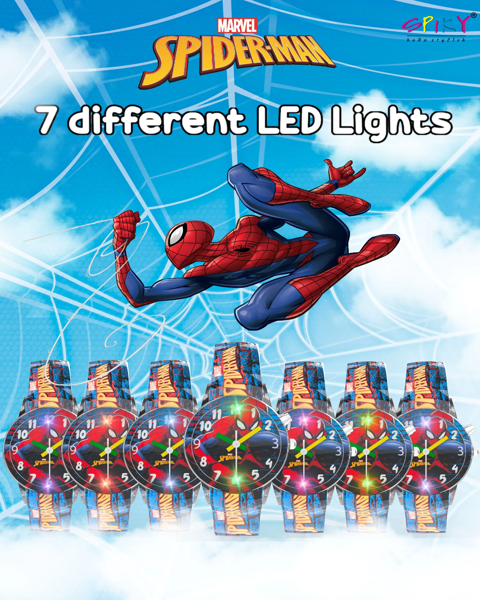 Disney Avengers Analog Kids Watch for Boys and Girls with LED Glowing Light - Image 39