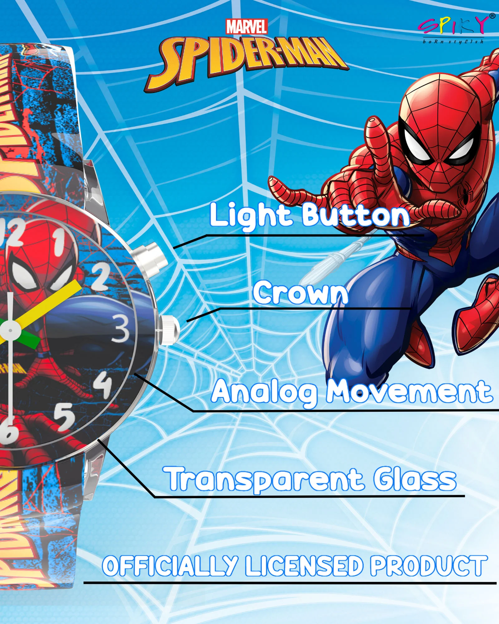 Disney Avengers Analog Kids Watch for Boys and Girls with LED Glowing Light - Image 41