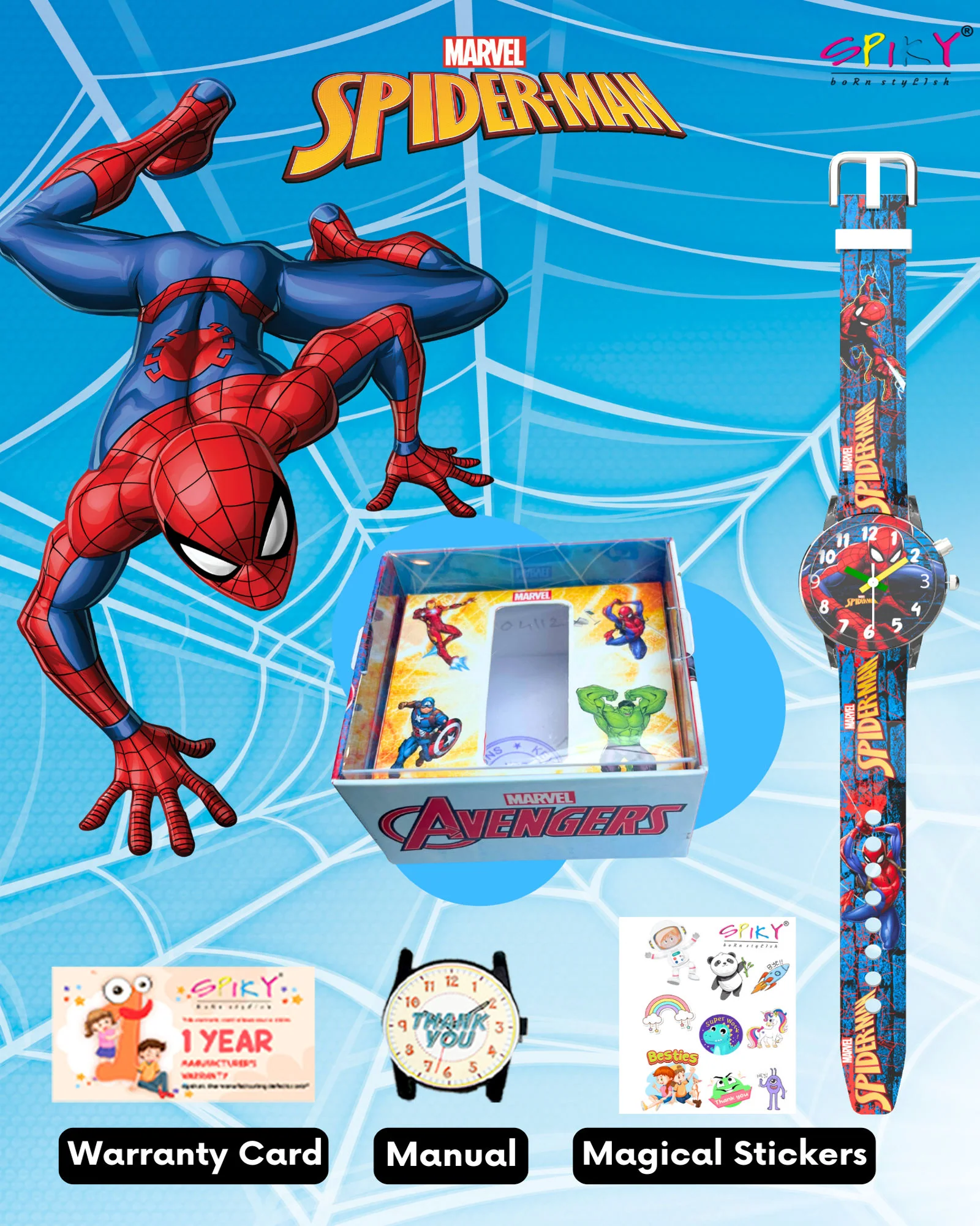 Disney Avengers Analog Kids Watch for Boys and Girls with LED Glowing Light - Image 42