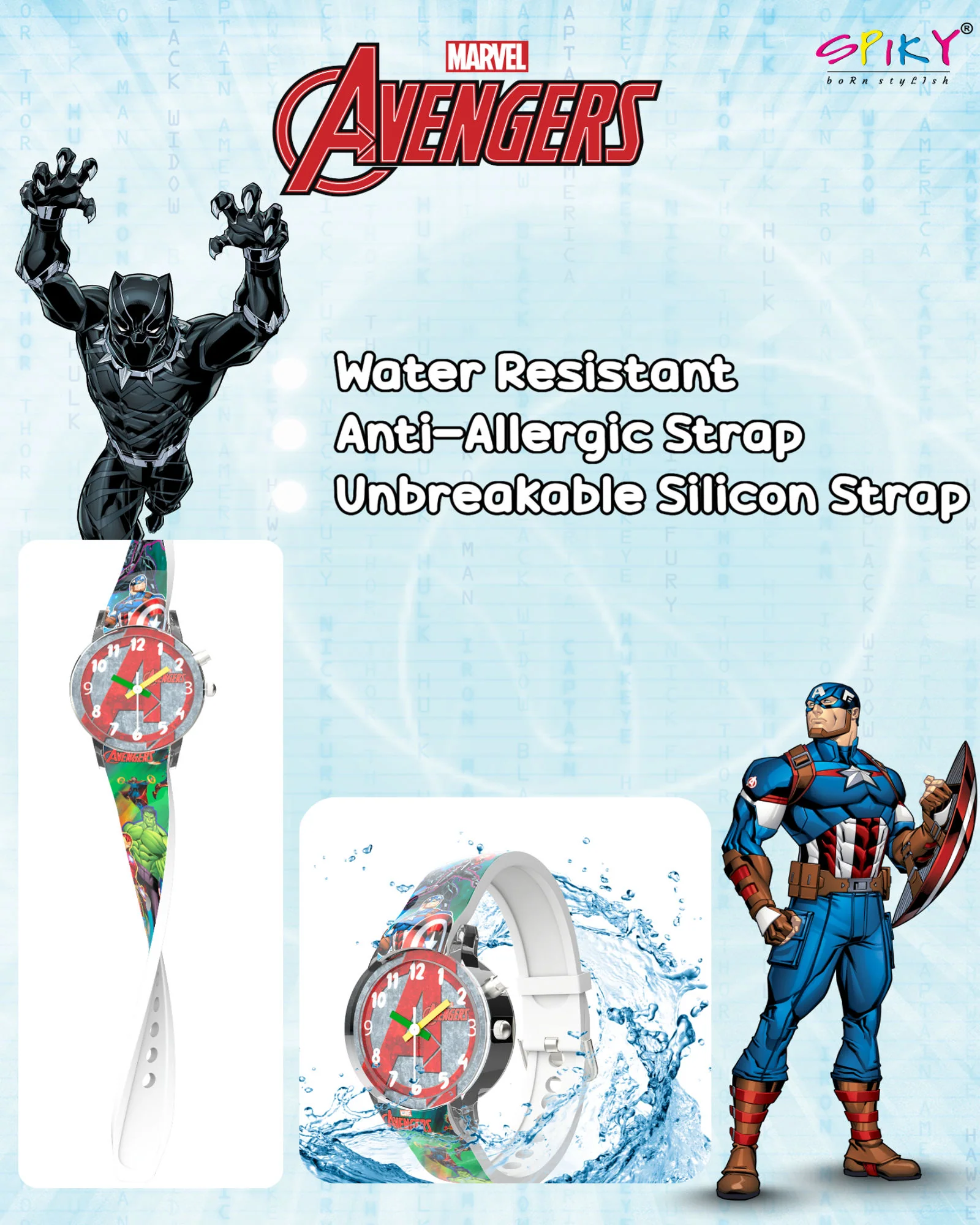 Disney Avengers Analog Kids Watch for Boys and Girls with LED Glowing Light - Image 5