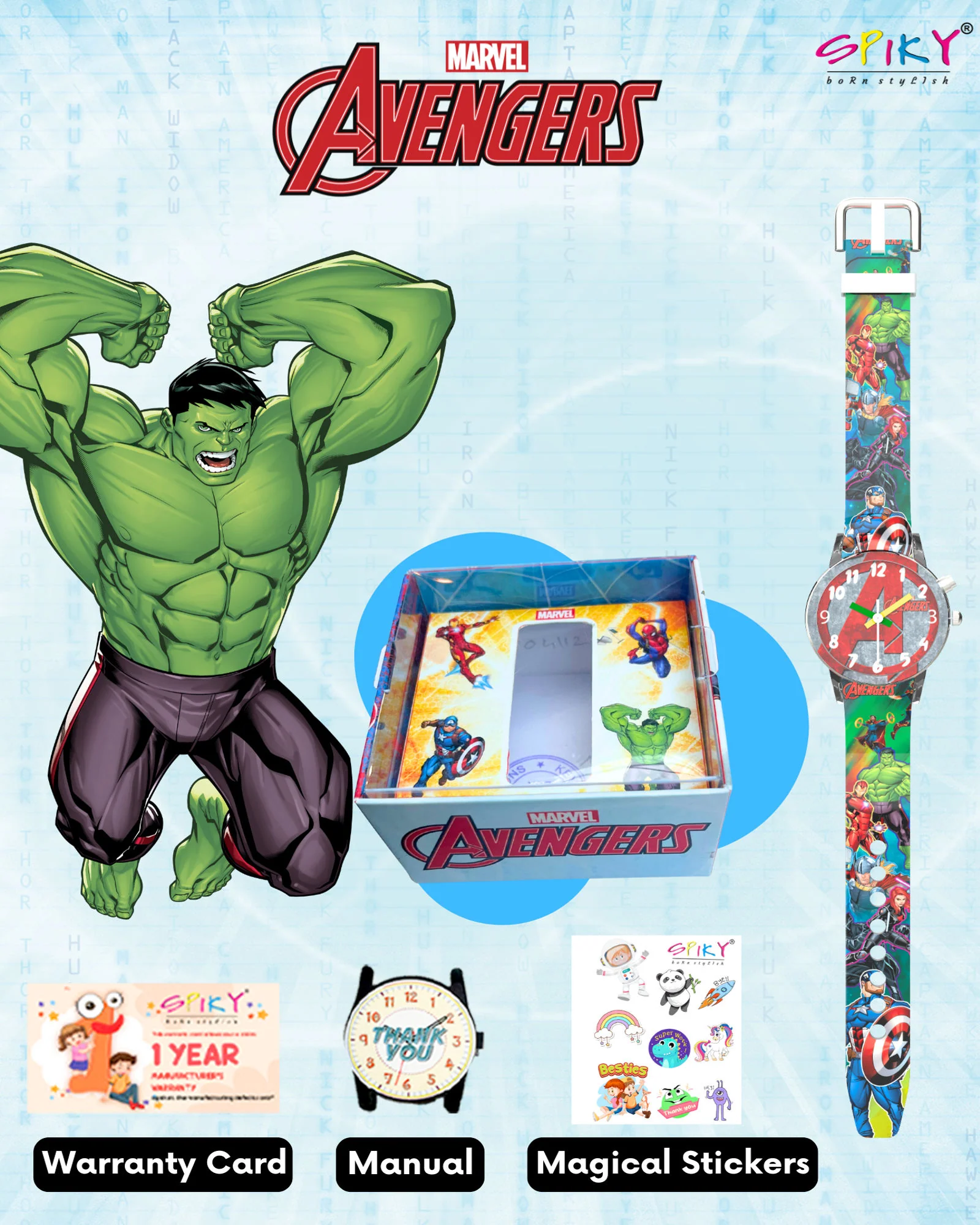Disney Avengers Analog Kids Watch for Boys and Girls with LED Glowing Light - Image 7