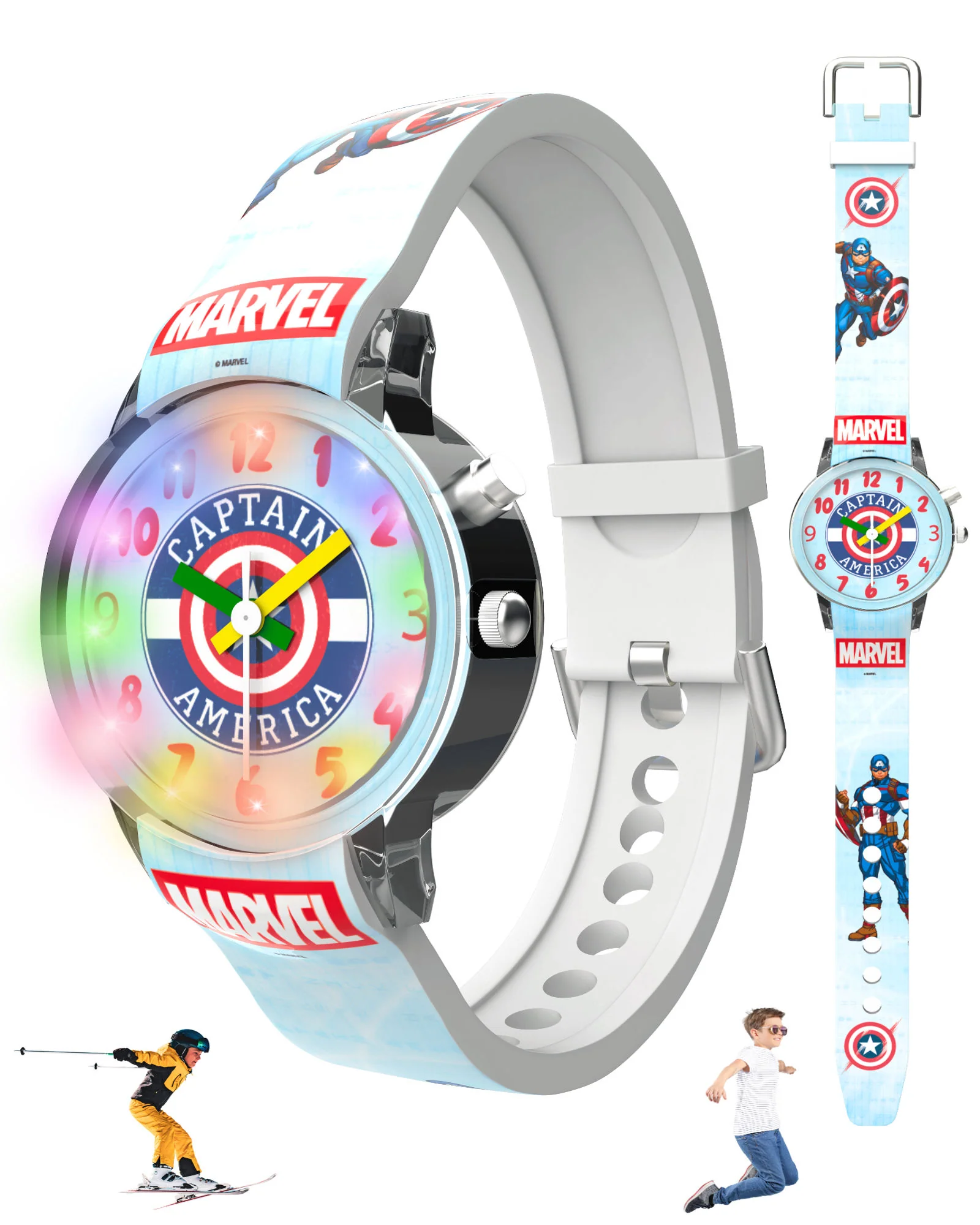 Disney Avengers Analog Kids Watch for Boys and Girls with LED Glowing Light - Image 8