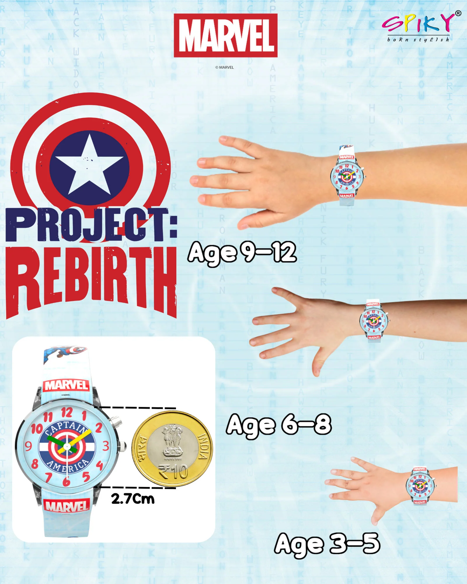 Disney Avengers Analog Kids Watch for Boys and Girls with LED Glowing Light - Image 9