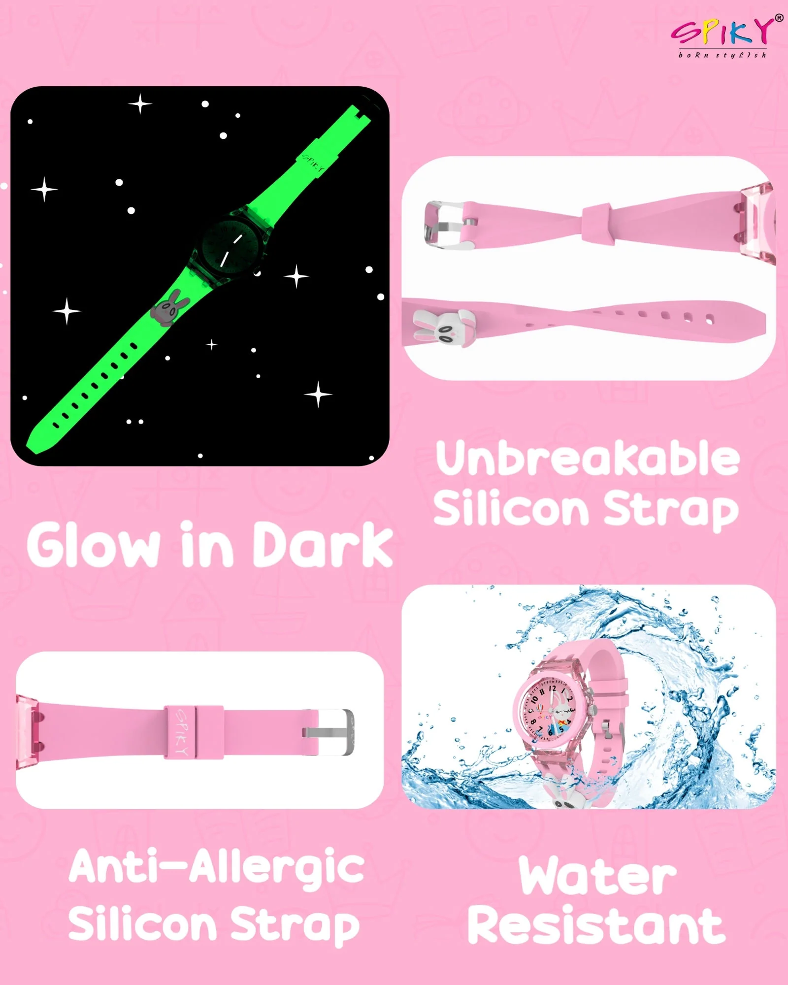 Spiky 3D Cartoon Analog Light Watch for Kids - Image 12