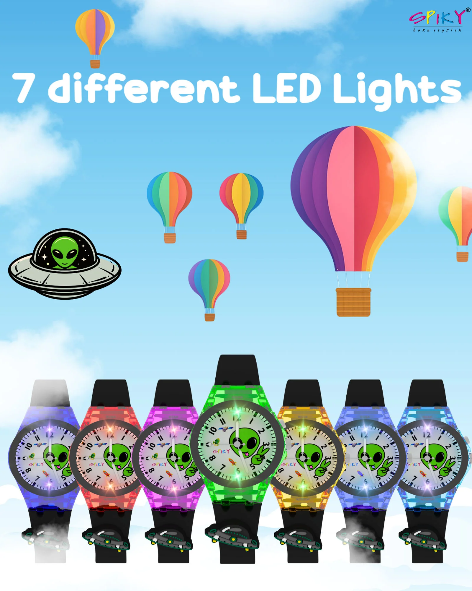 Spiky 3D Cartoon Analog Light Watch for Kids - Image 18