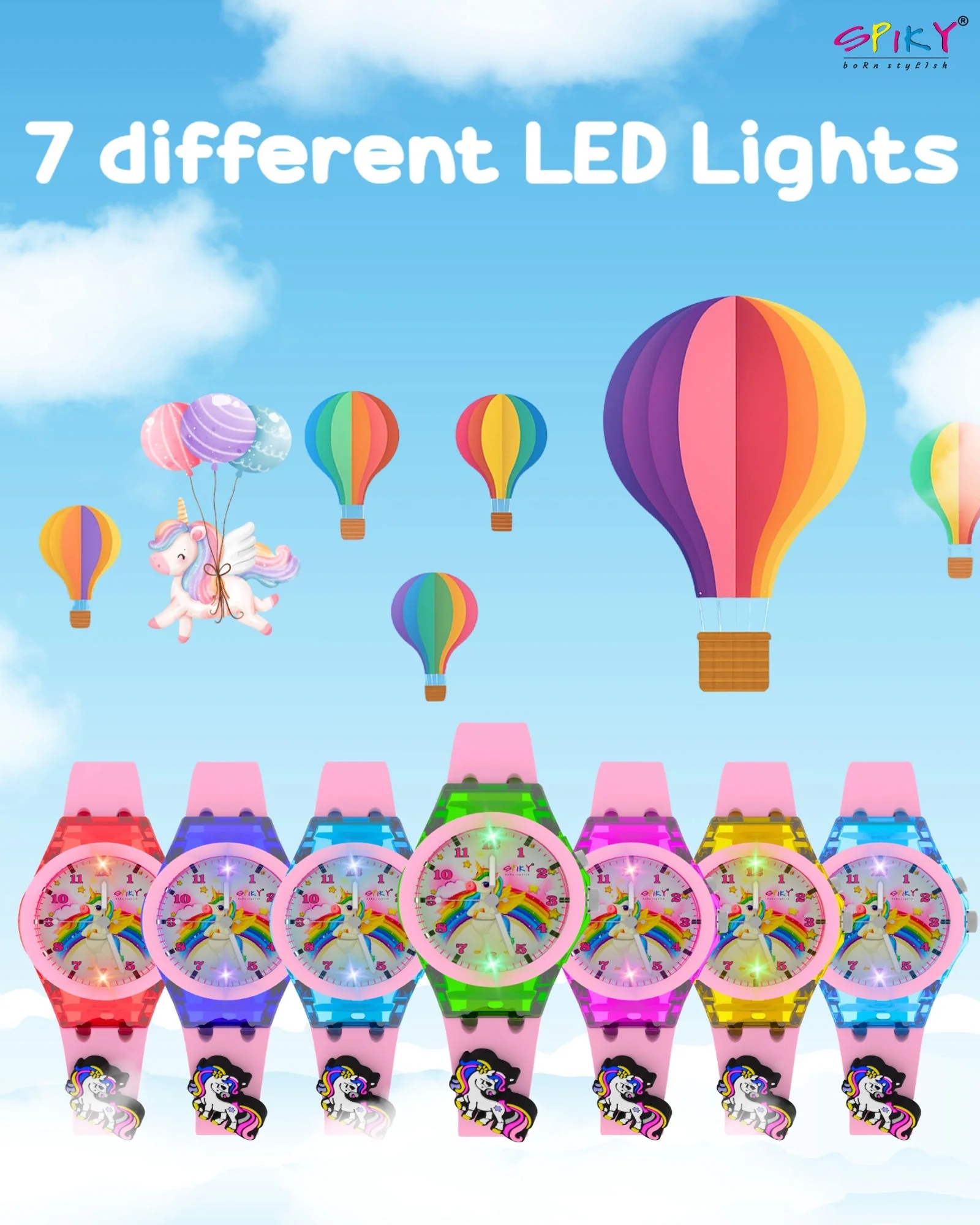 Spiky 3D Cartoon Analog Light Watch for Kids - Image 33