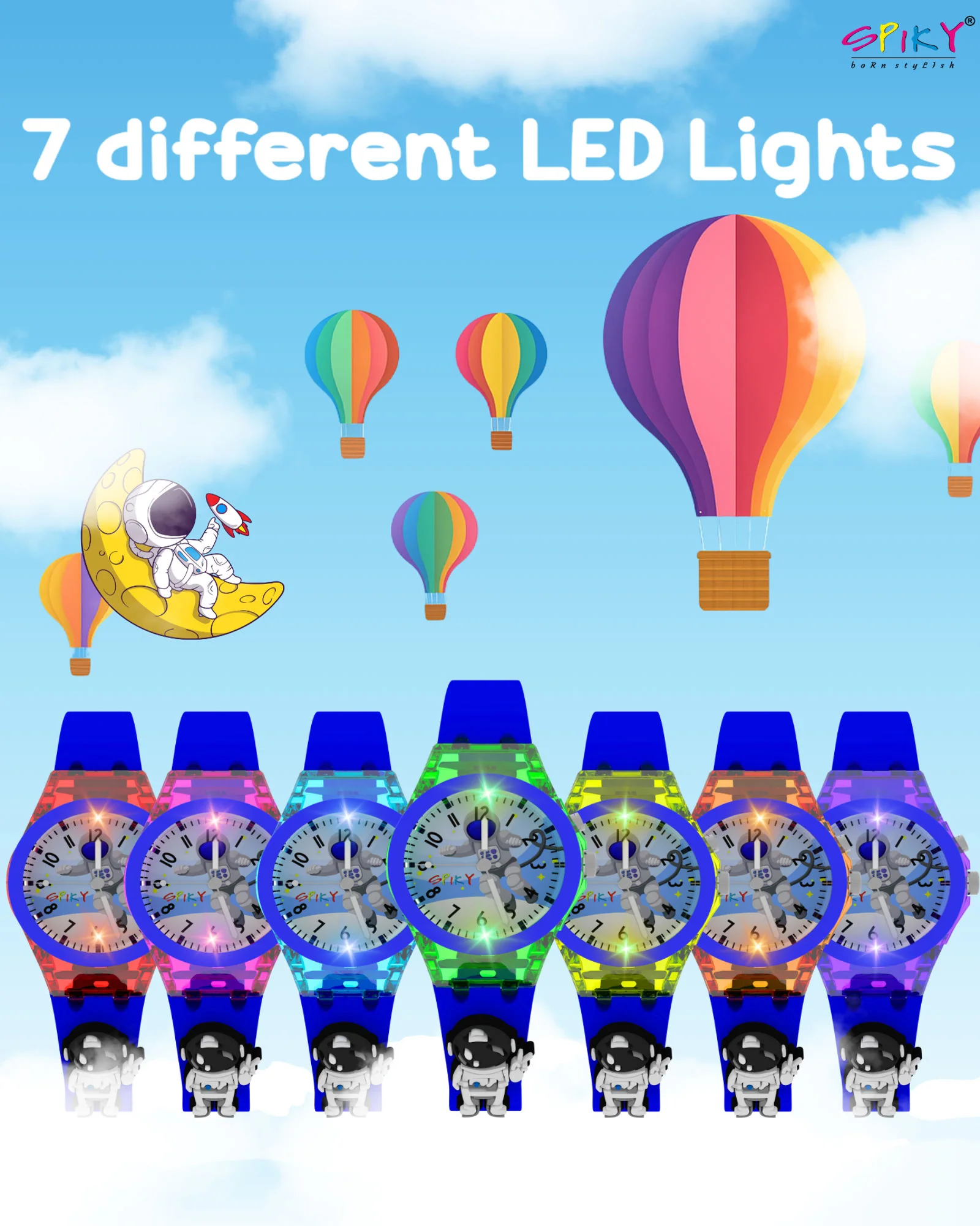 Spiky 3D Cartoon Analog Light Watch for Kids - Image 4