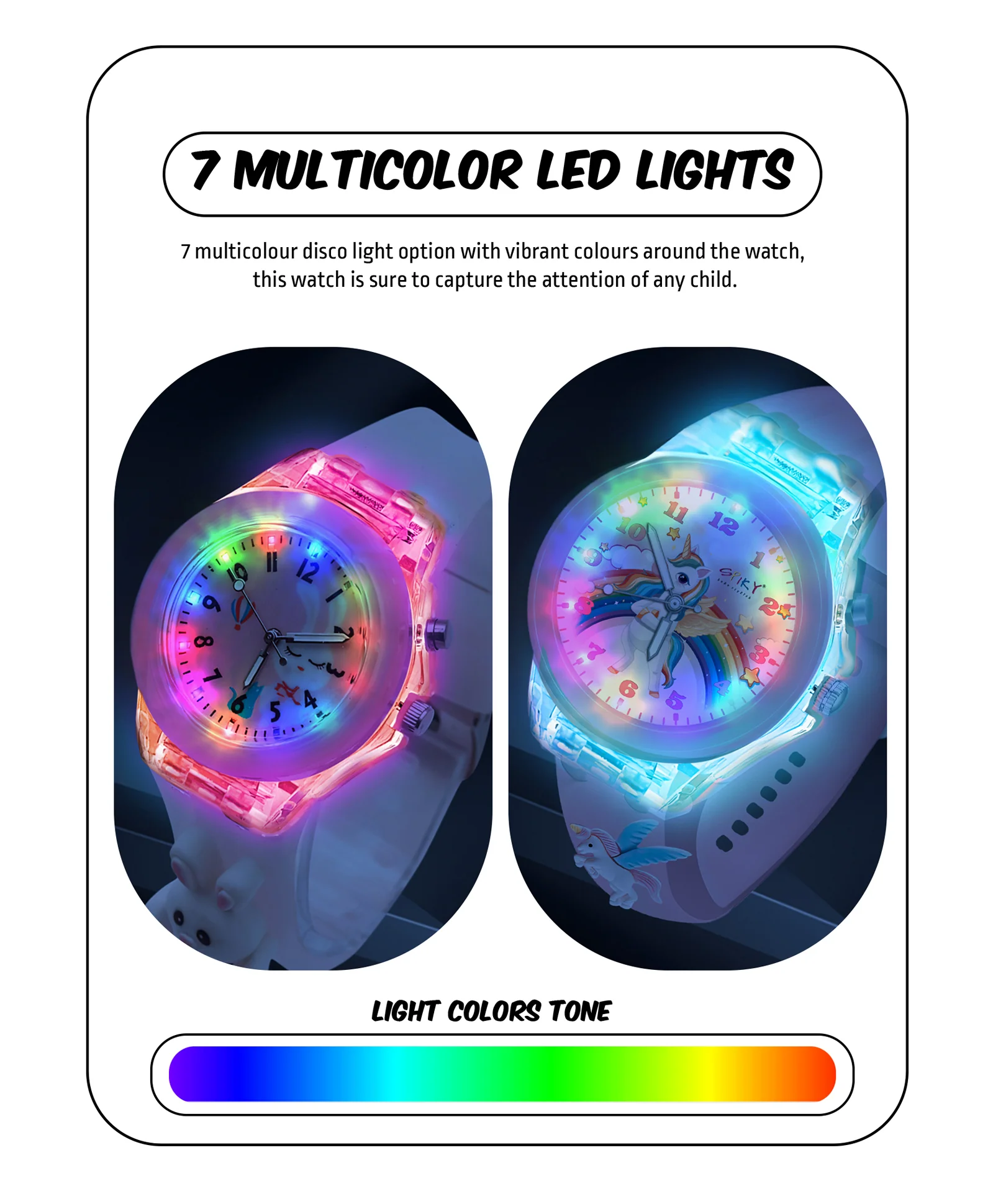 Spiky 3D Astronaut & Rabbit Cartoon Analog Light Watch Combo - Image 48