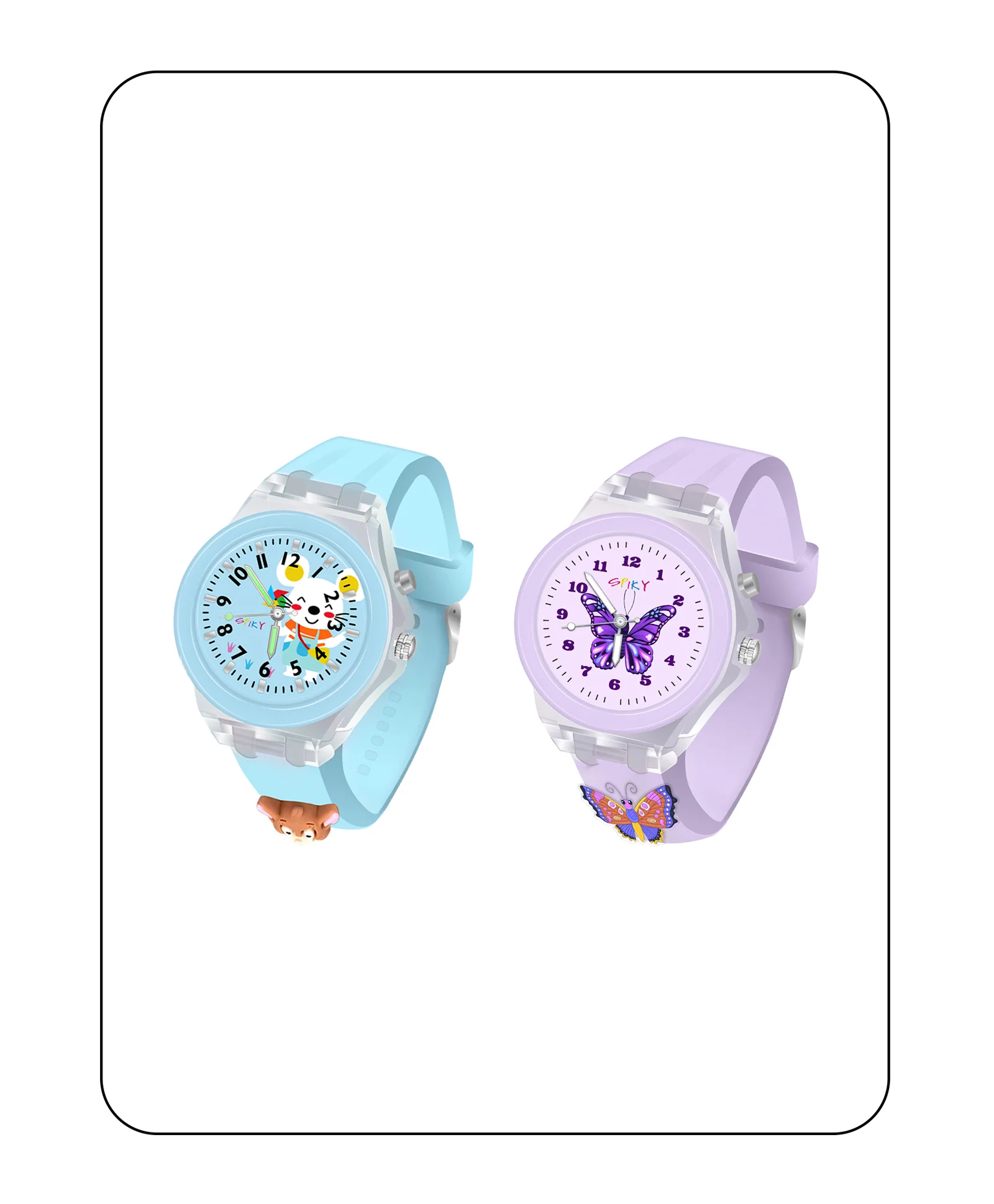 Spiky Combo of Unicorn & Monkey 3D Cartoon Analog Light Watch - Image 23