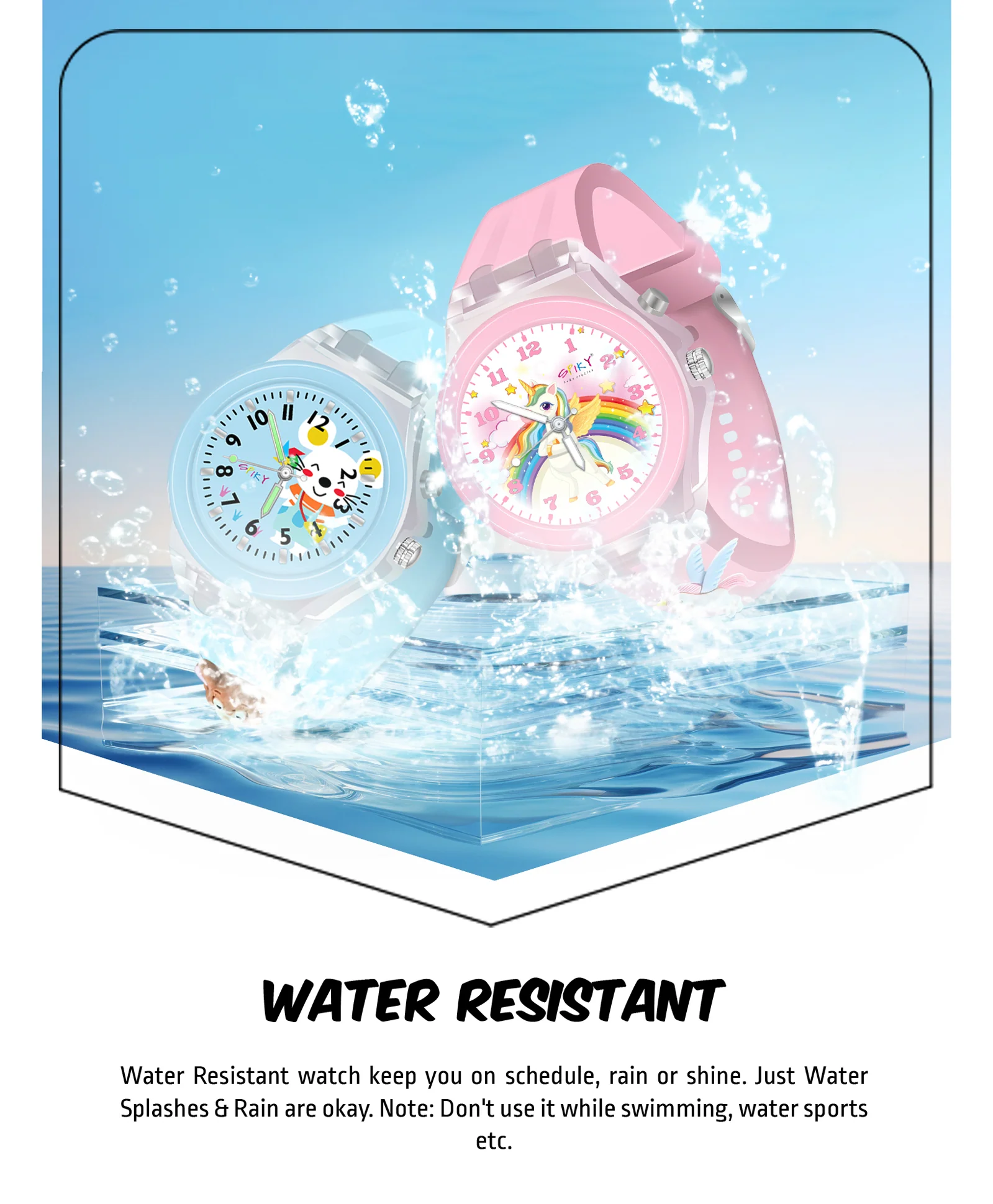 Spiky Combo of Unicorn & Monkey 3D Cartoon Analog Light Watch - Image 5