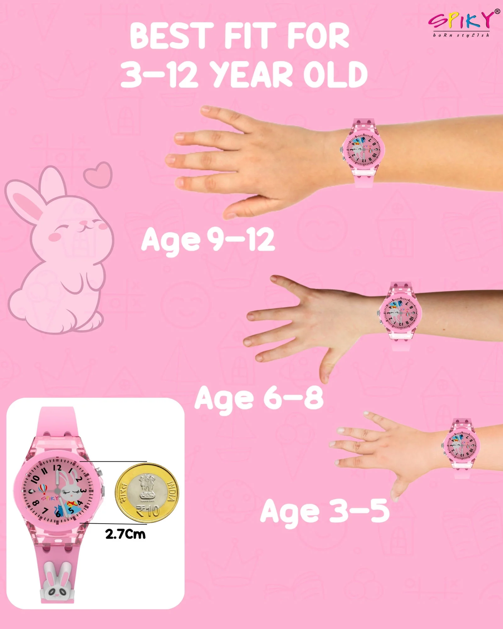 Spiky 3D Cartoon Analog Light Watch for Kids - Image 16