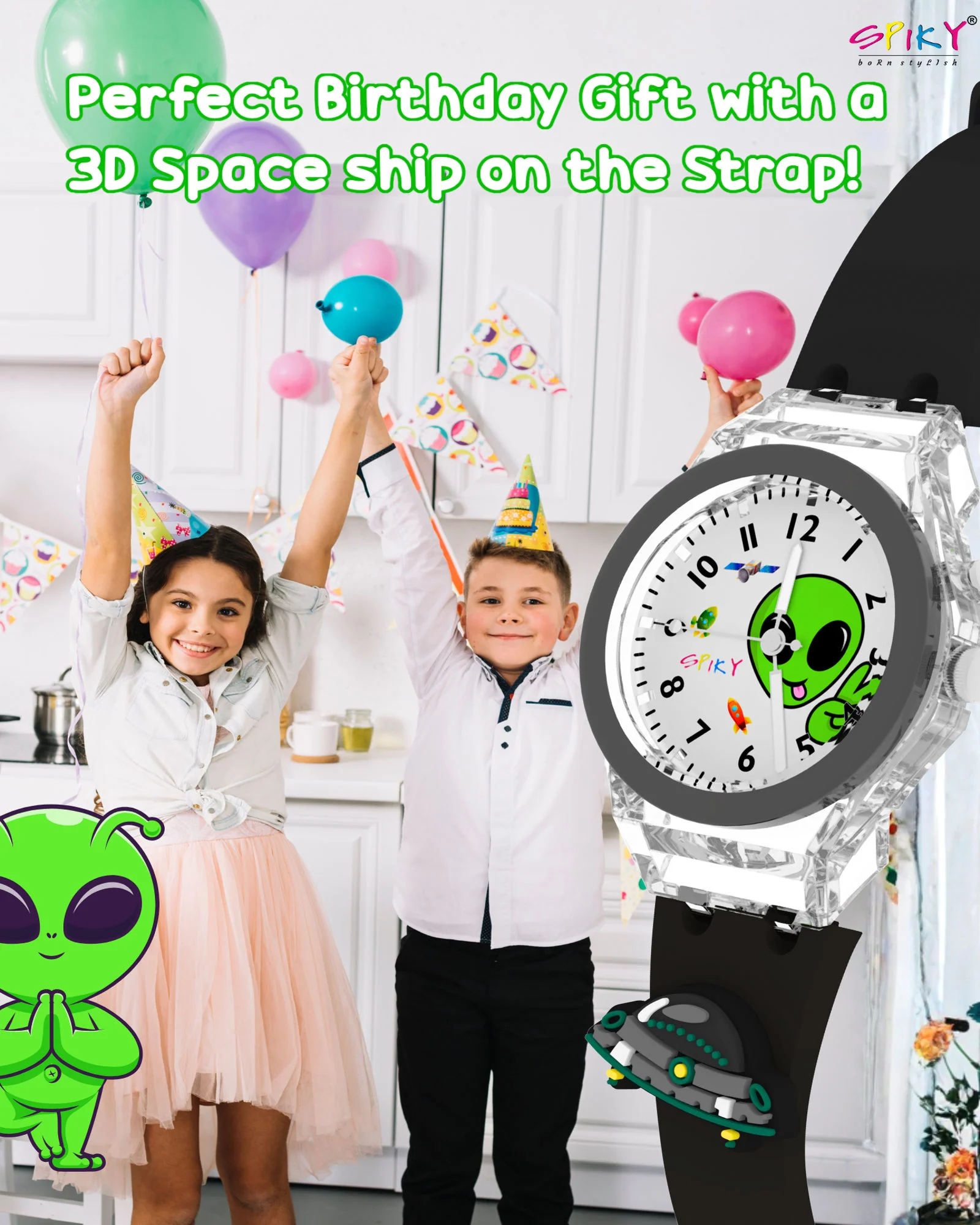 Spiky 3D Cartoon Analog Light Watch for Kids - Image 24