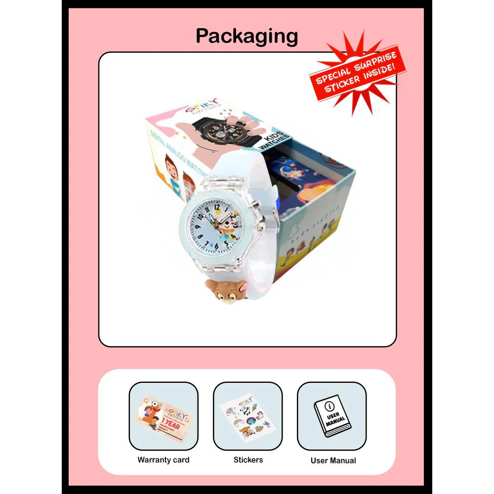 Spiky 3D Cartoon Analog Light Watch for Kids - Image 36