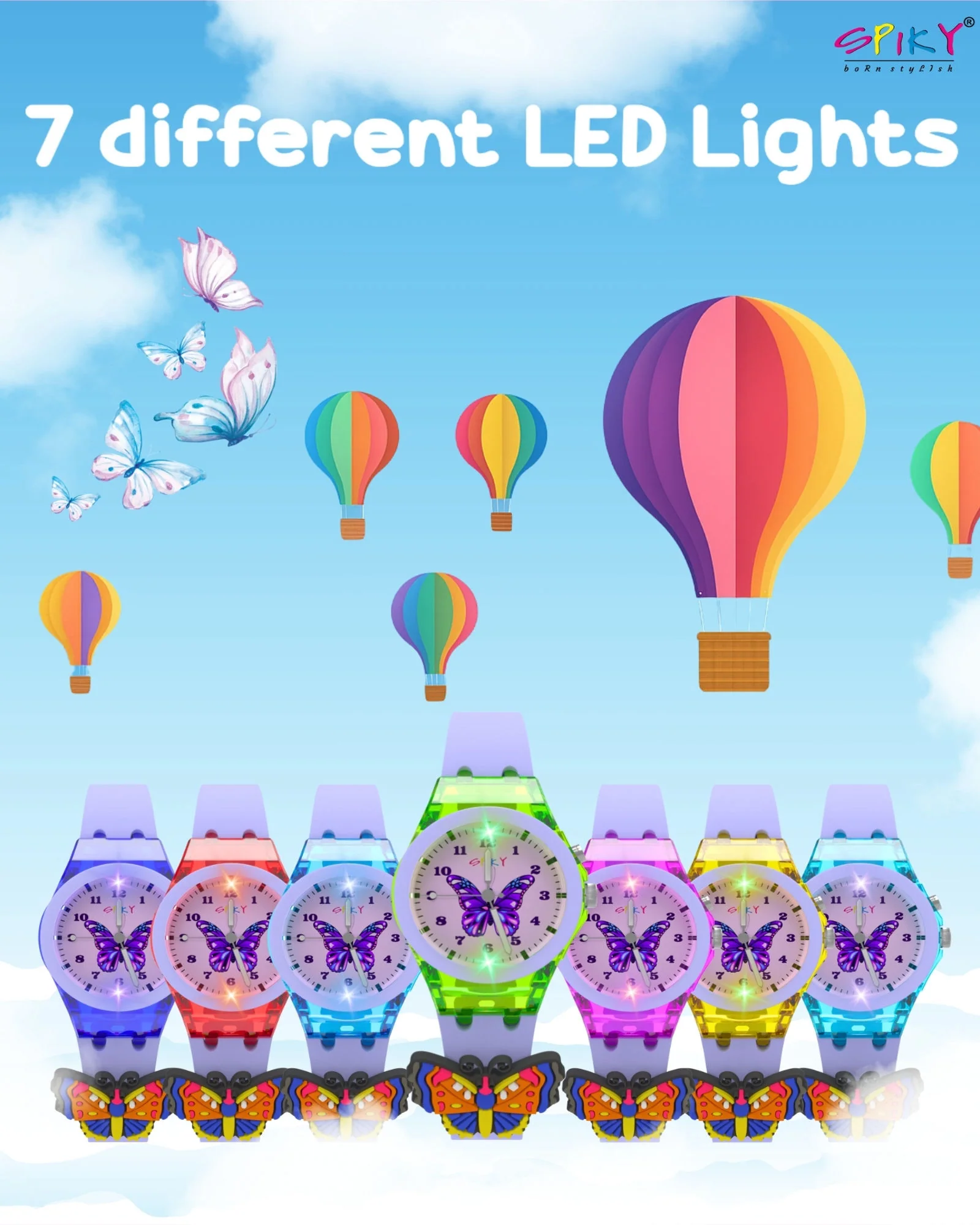 Spiky 3D Cartoon Analog Light Watch for Kids - Image 40