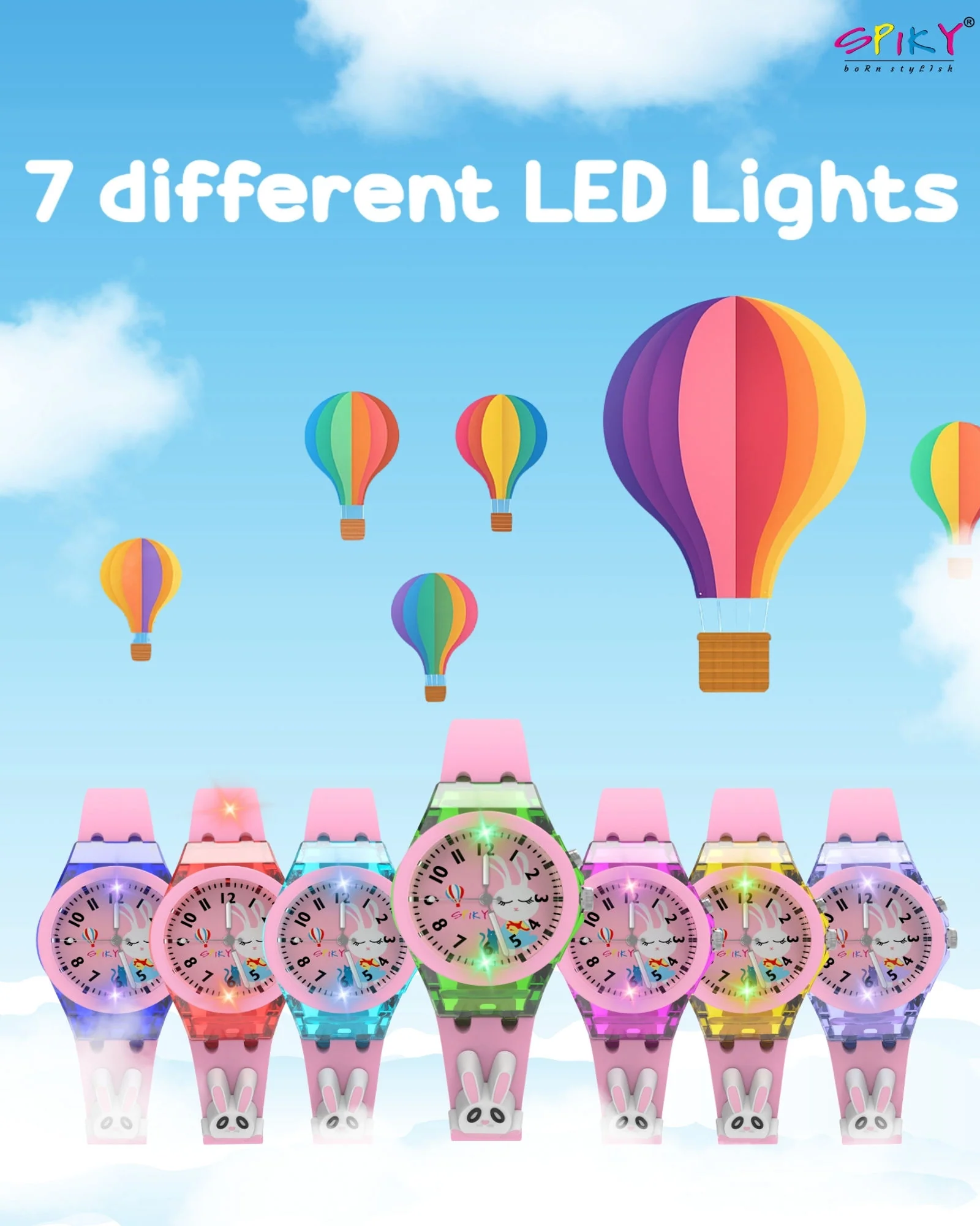 Spiky 3D Cartoon Analog Light Watch for Kids - Image 11