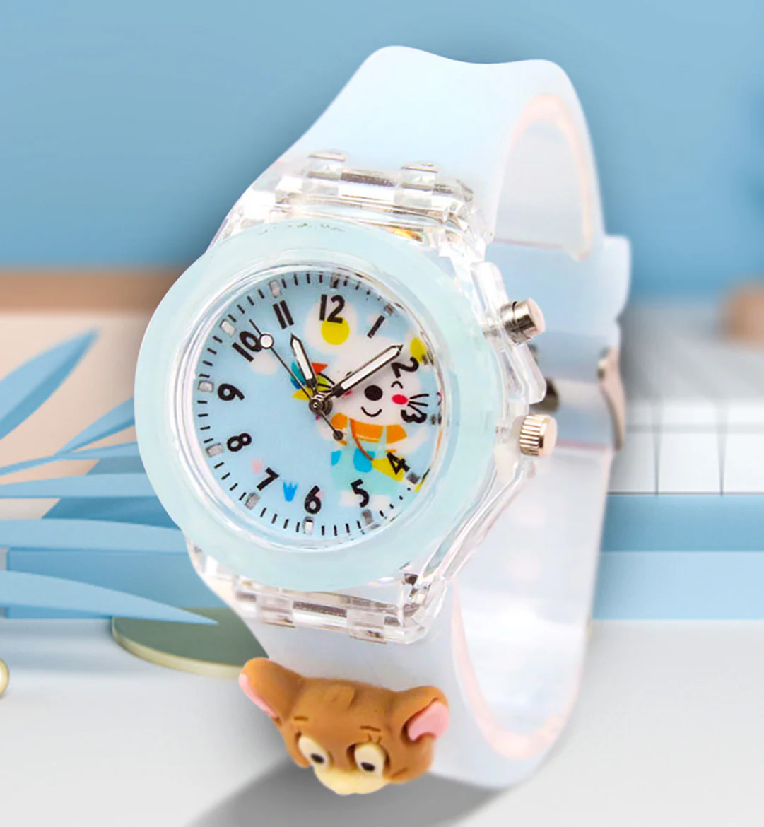 Spiky 3D Rabbit Cartoon Analog Light Watch for Kids - Image 22