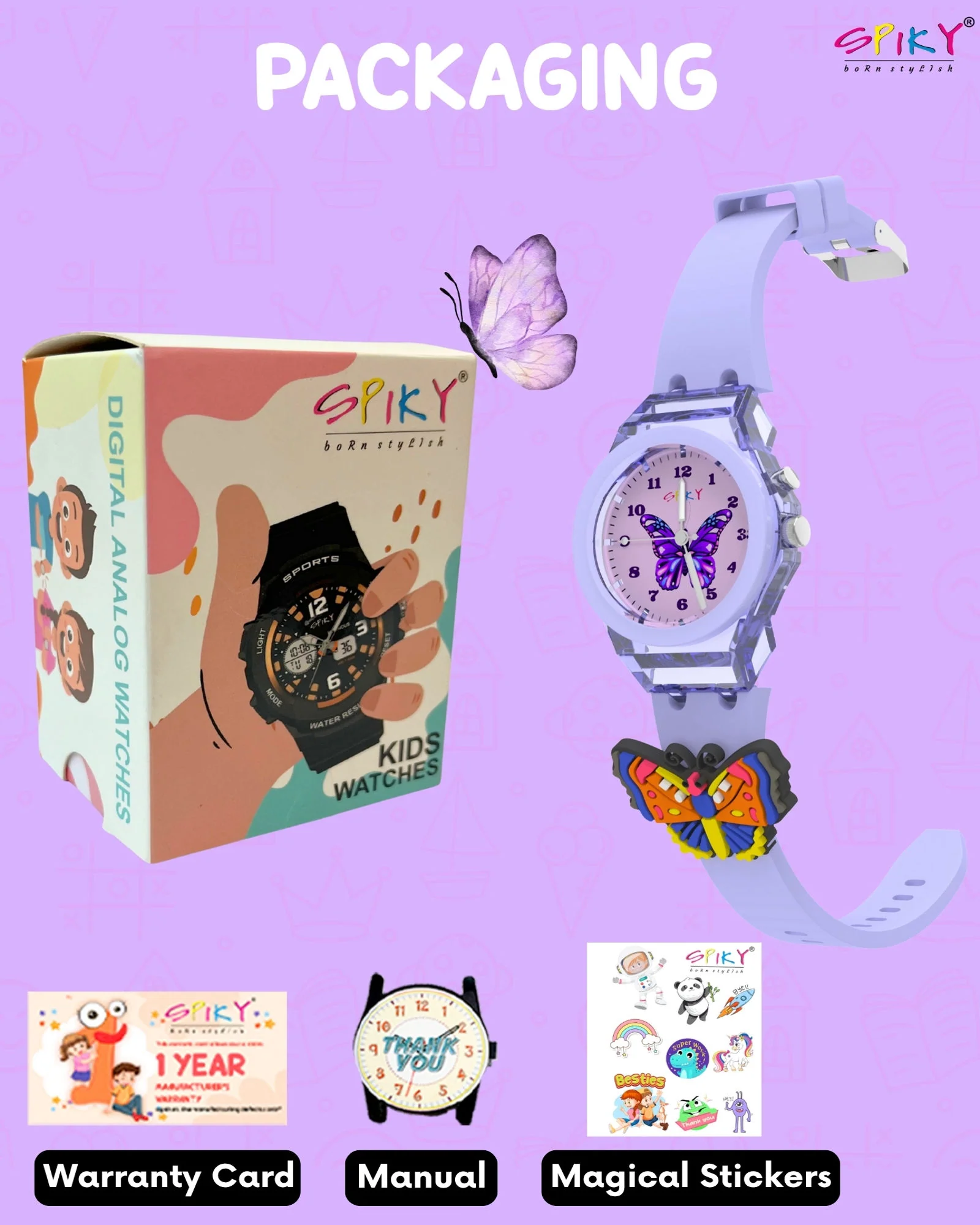 Spiky 3D Cartoon Analog Light Watch for Kids - Image 7