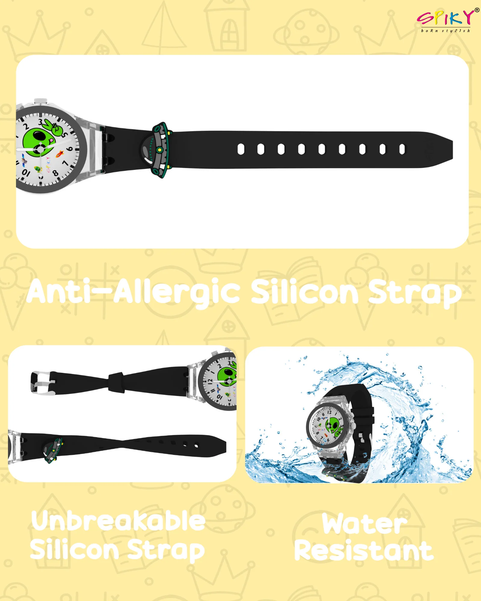 Spiky 3D Cartoon Analog Light Watch for Kids - Image 27