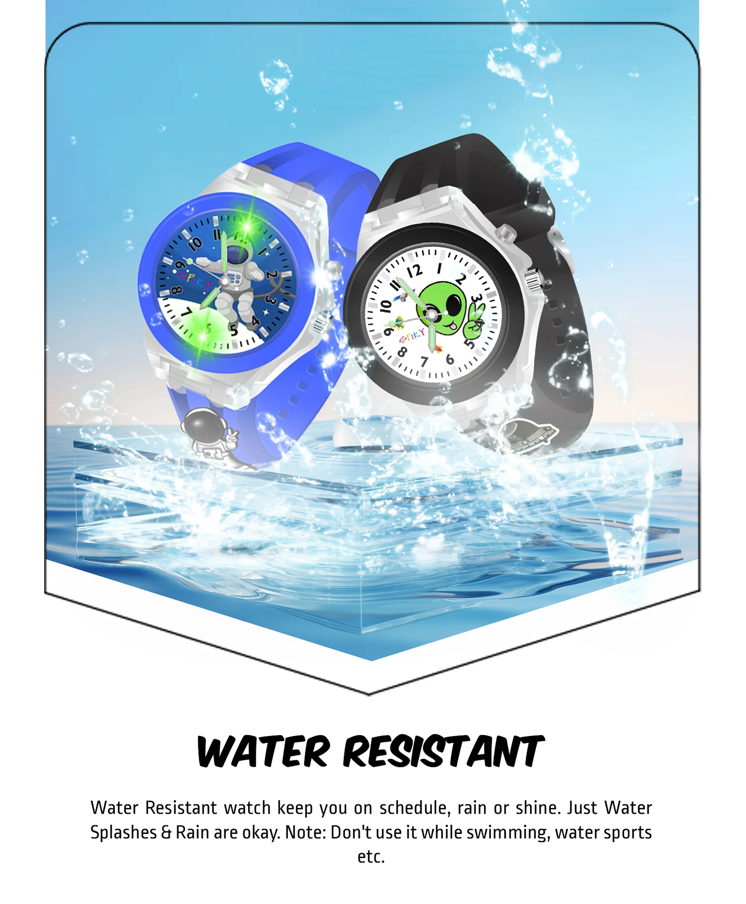 Spiky 3D Monkey & Rabbit Cartoon Analog Light Watch Combo - Image 28