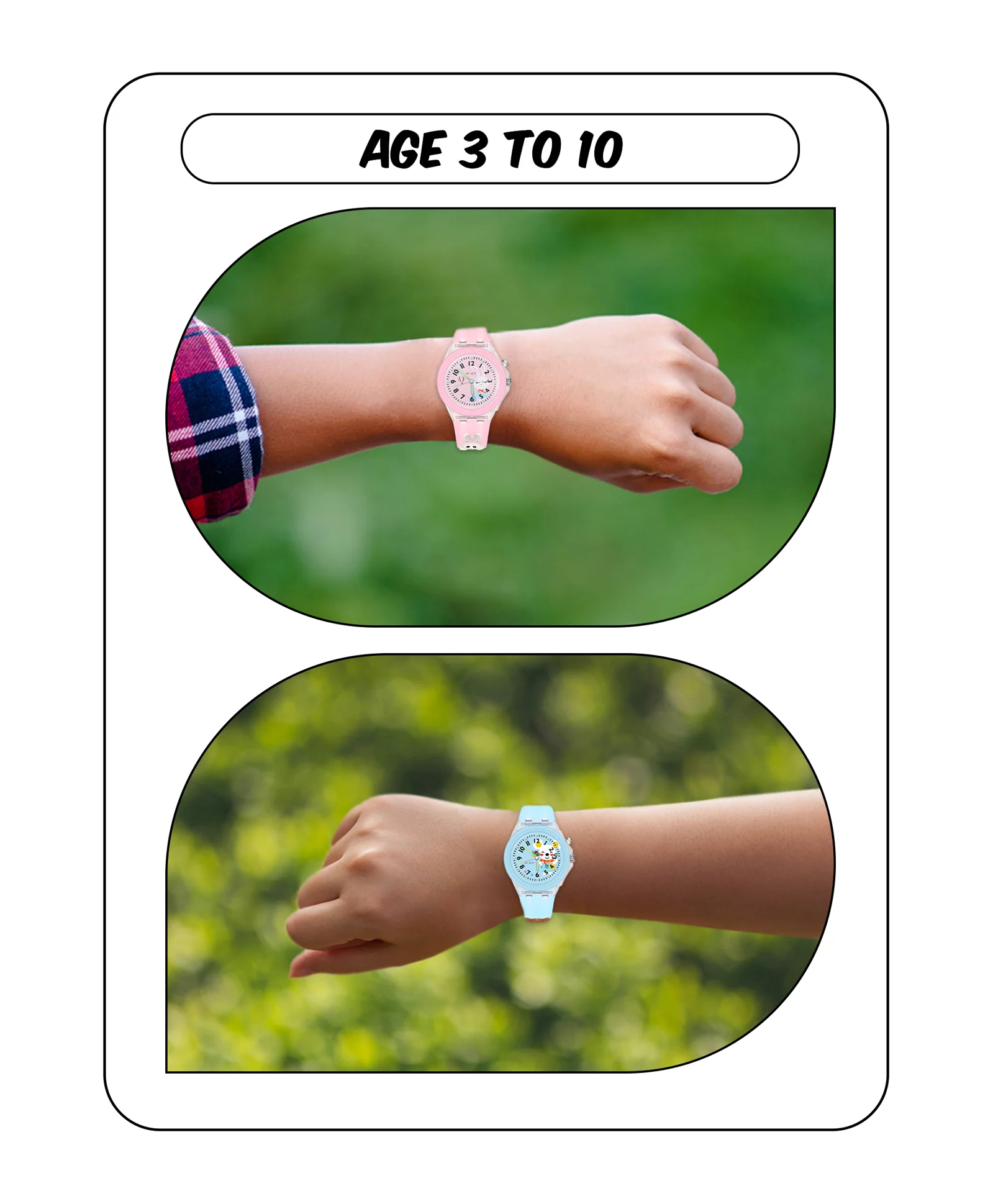 Spiky 3D Monkey & Rabbit Cartoon Analog Light Watch Combo - Image 3