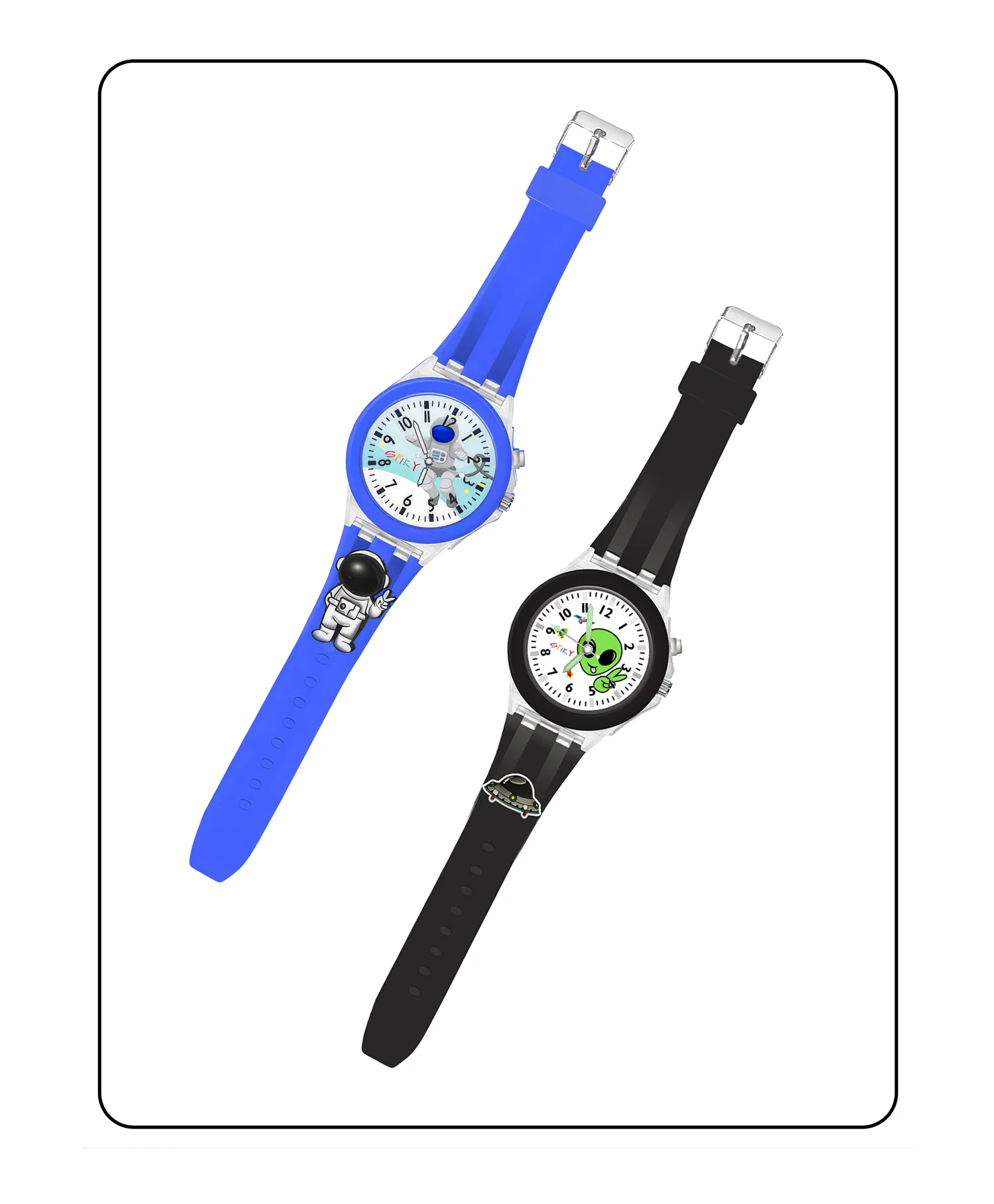 Spiky 3D Monkey & Rabbit Cartoon Analog Light Watch Combo - Image 33