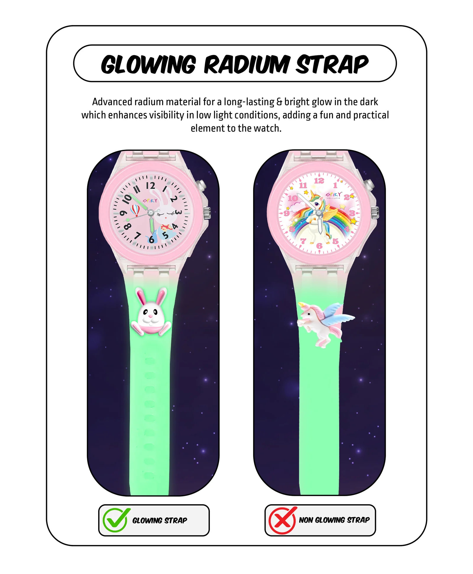 Spiky 3D Monkey & Rabbit Cartoon Analog Light Watch Combo - Image 41