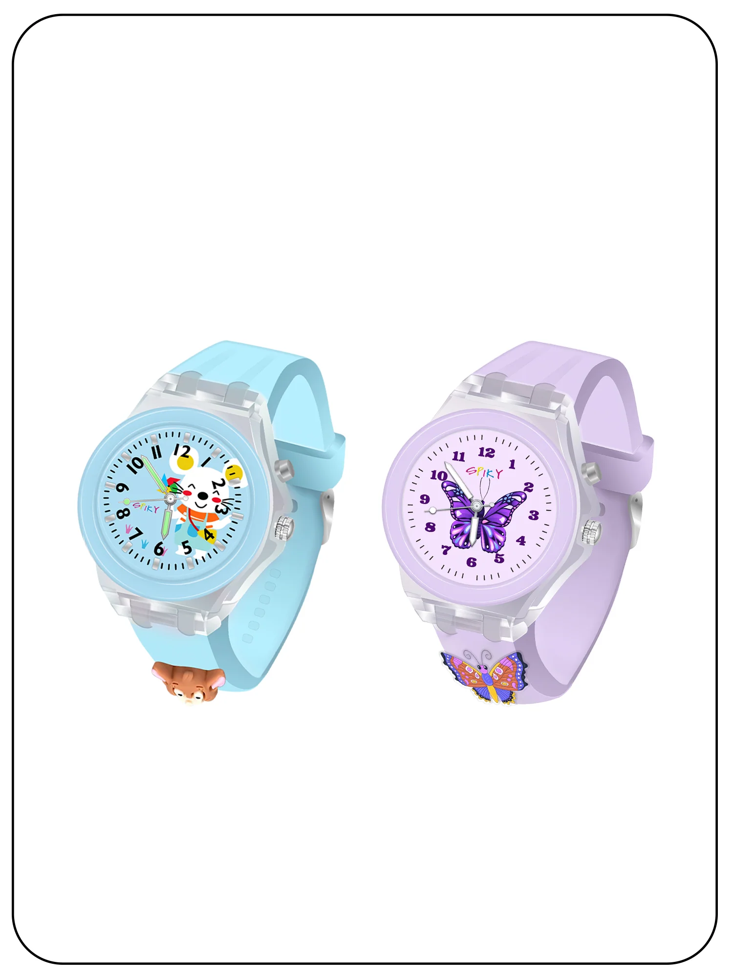 Spiky Combo of Butterfly & Monkey 3D Cartoon Analog Light Watch - Image 11