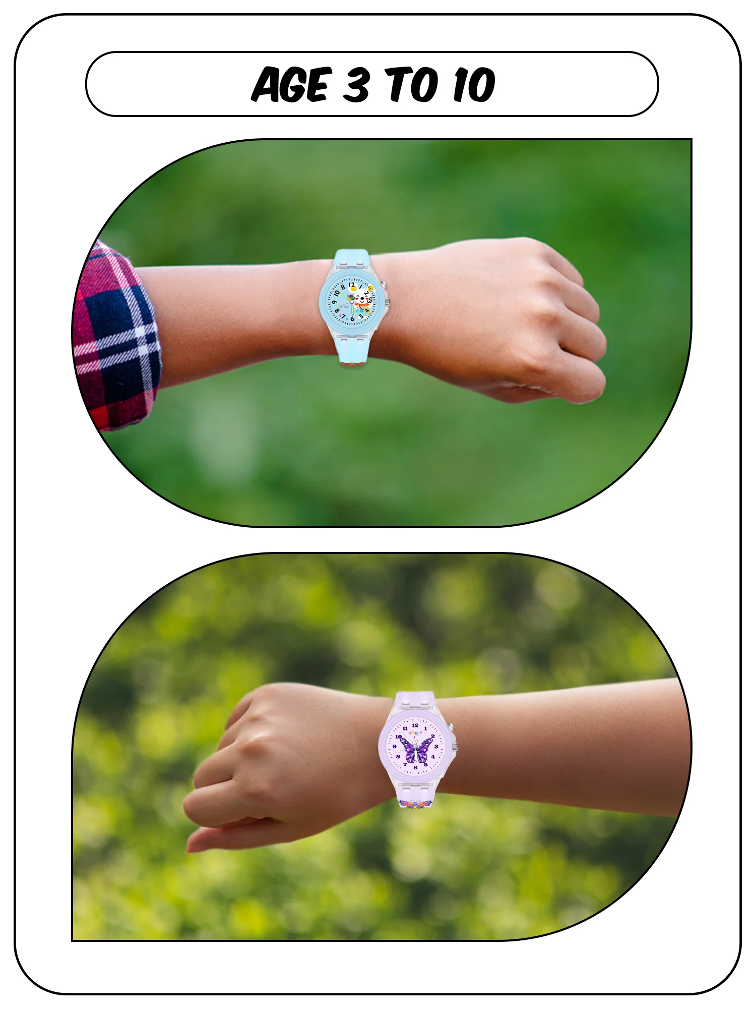 Spiky Combo of Butterfly & Monkey 3D Cartoon Analog Light Watch - Image 3