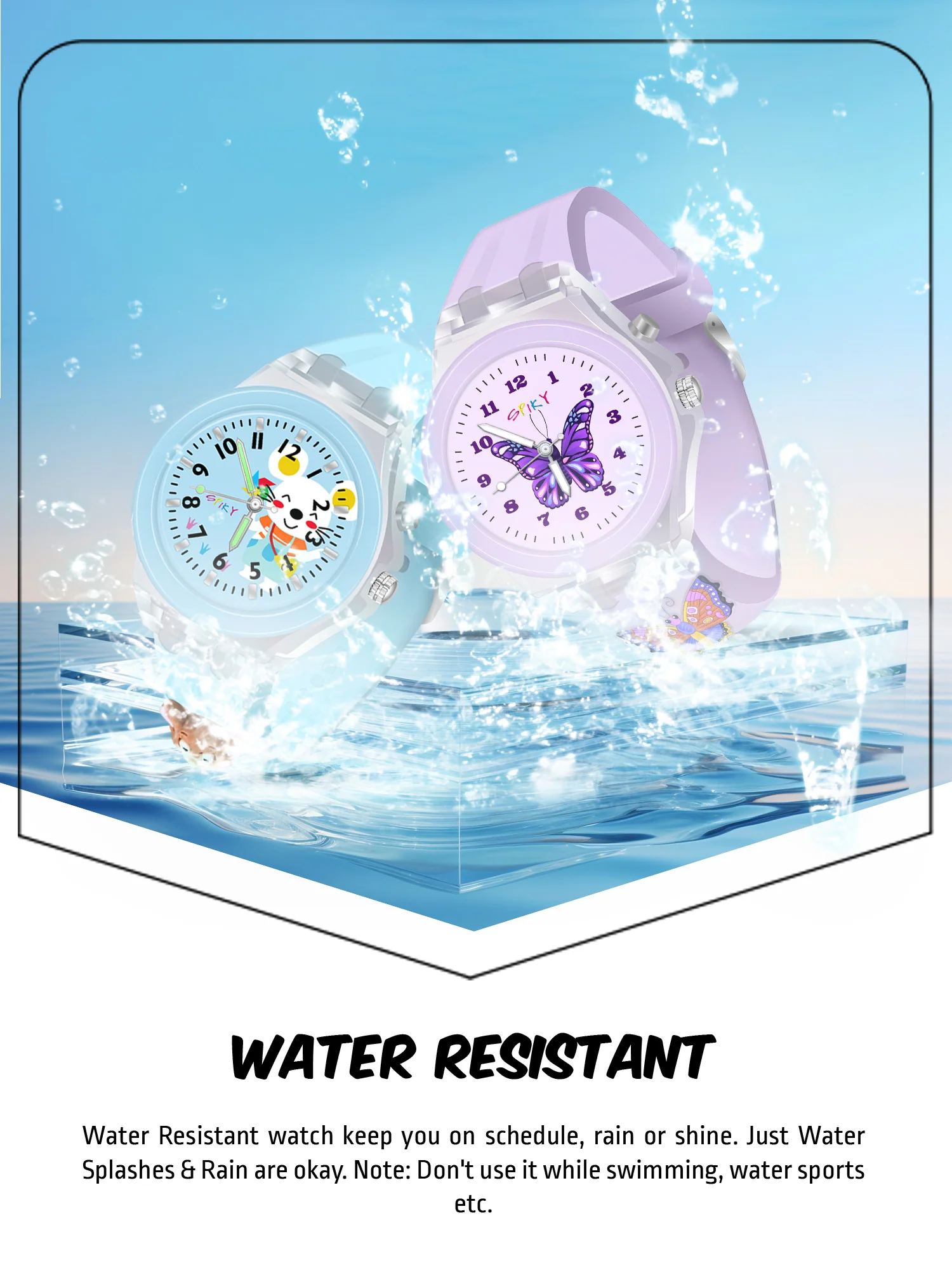 Spiky Combo of Butterfly & Monkey 3D Cartoon Analog Light Watch - Image 5