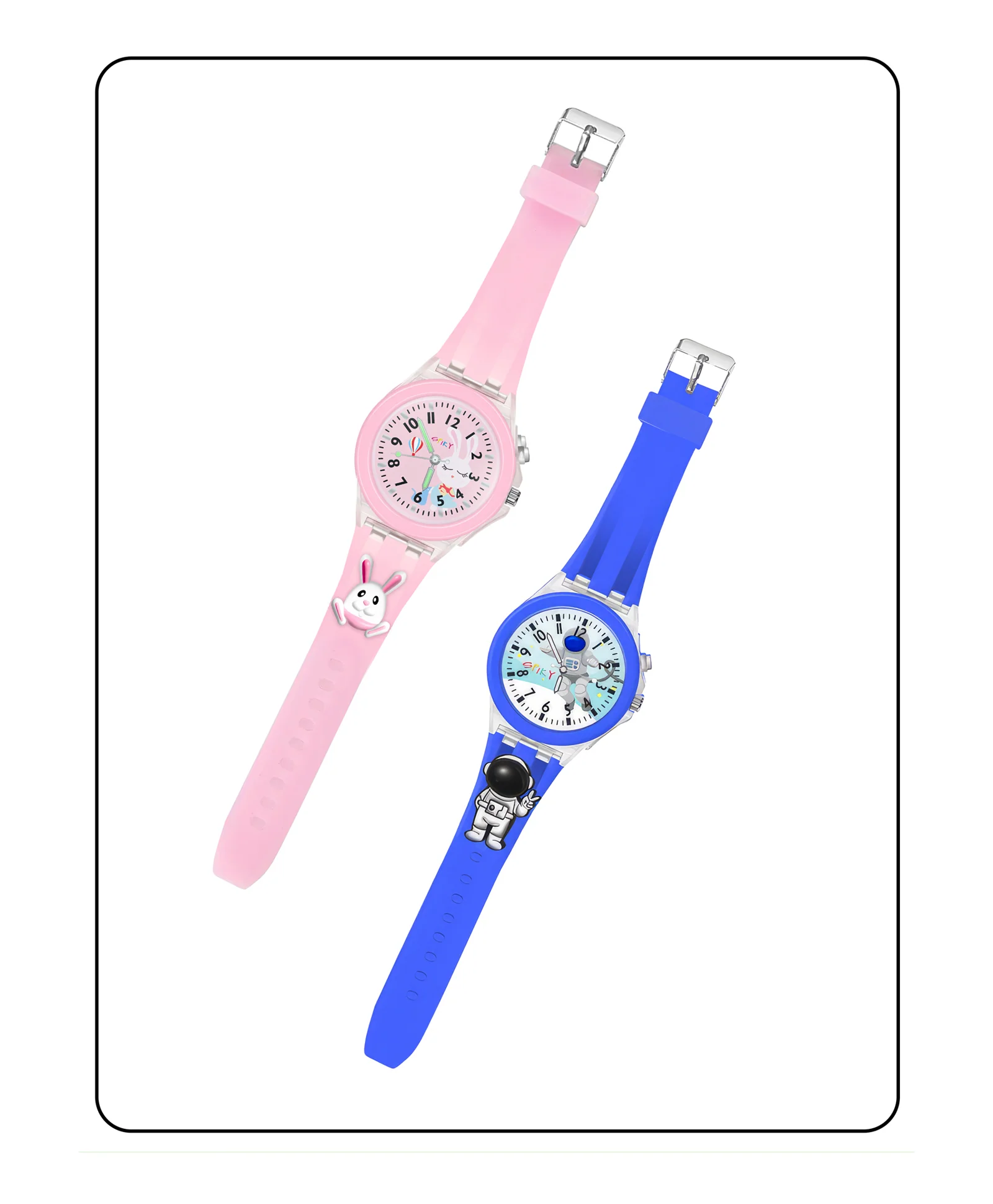 Spiky Combo of Butterfly & Monkey 3D Cartoon Analog Light Watch - Image 68