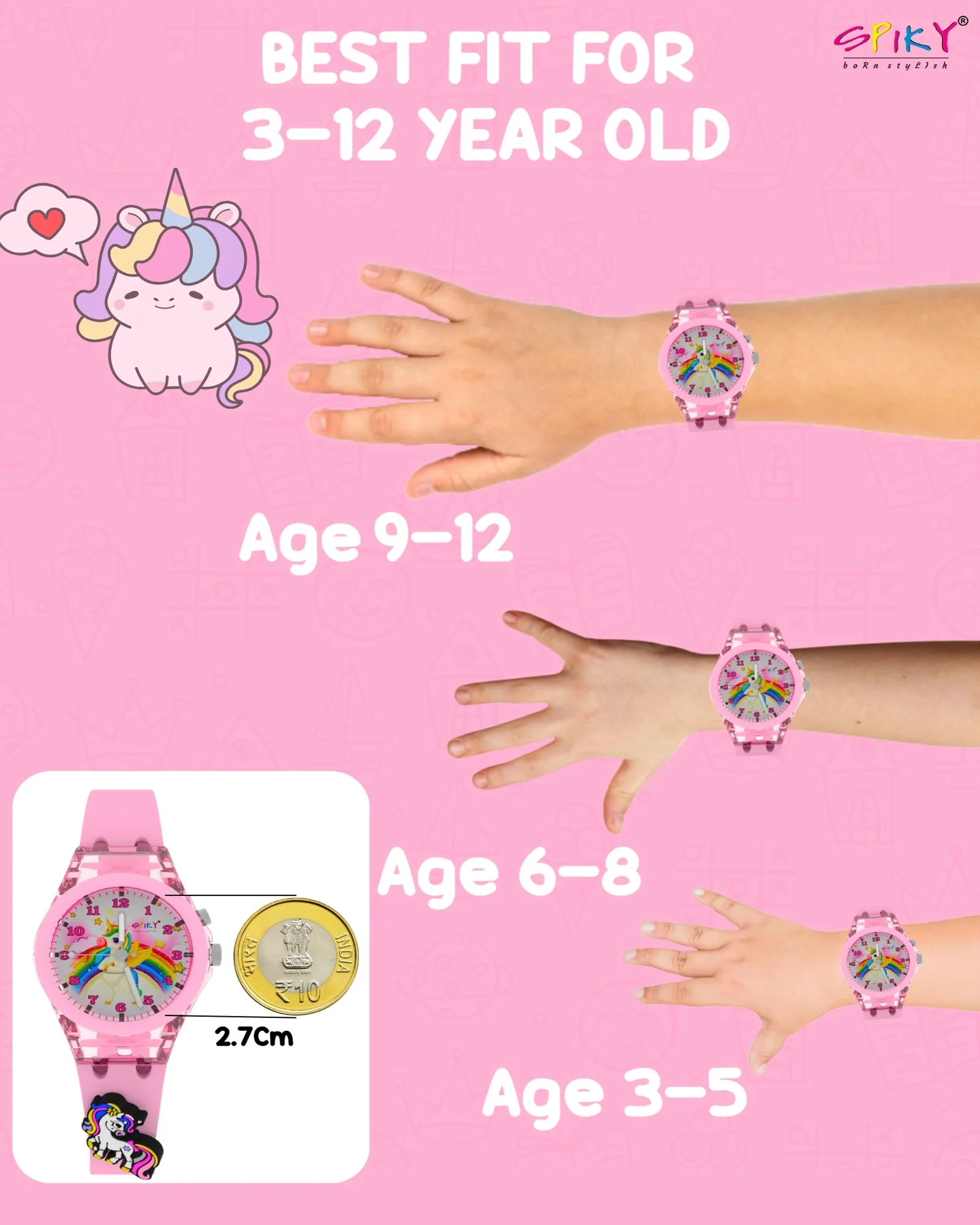 Spiky 3D Cartoon Analog Light Watch for Kids - Image 31