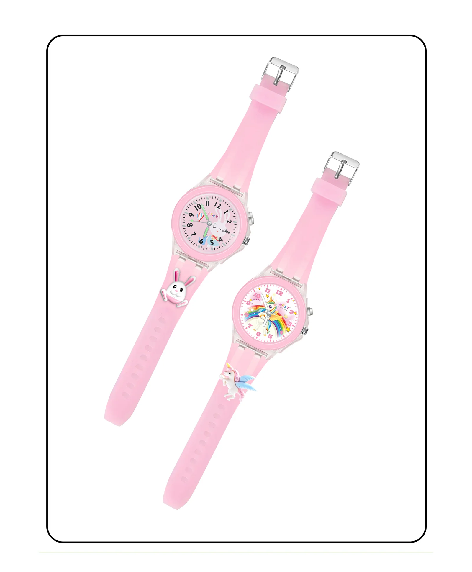 Spiky Combo of Rabbit & Butterfly 3D Cartoon Analog Light Watch - Image 21