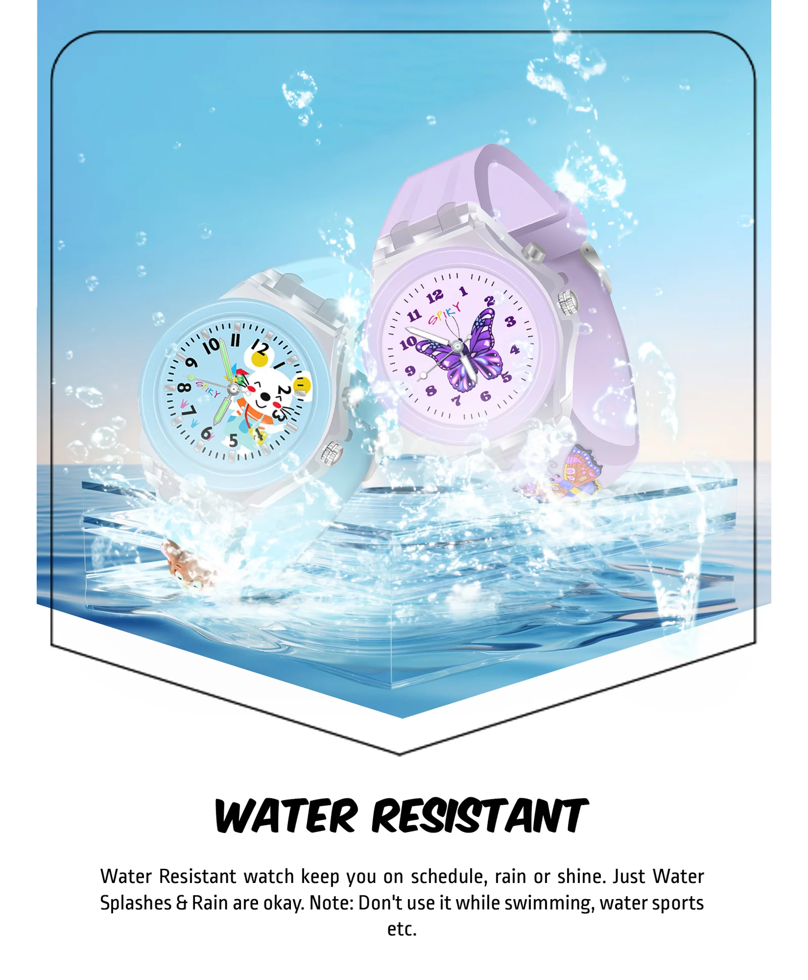 Spiky Combo of Rabbit & Butterfly 3D Cartoon Analog Light Watch - Image 41
