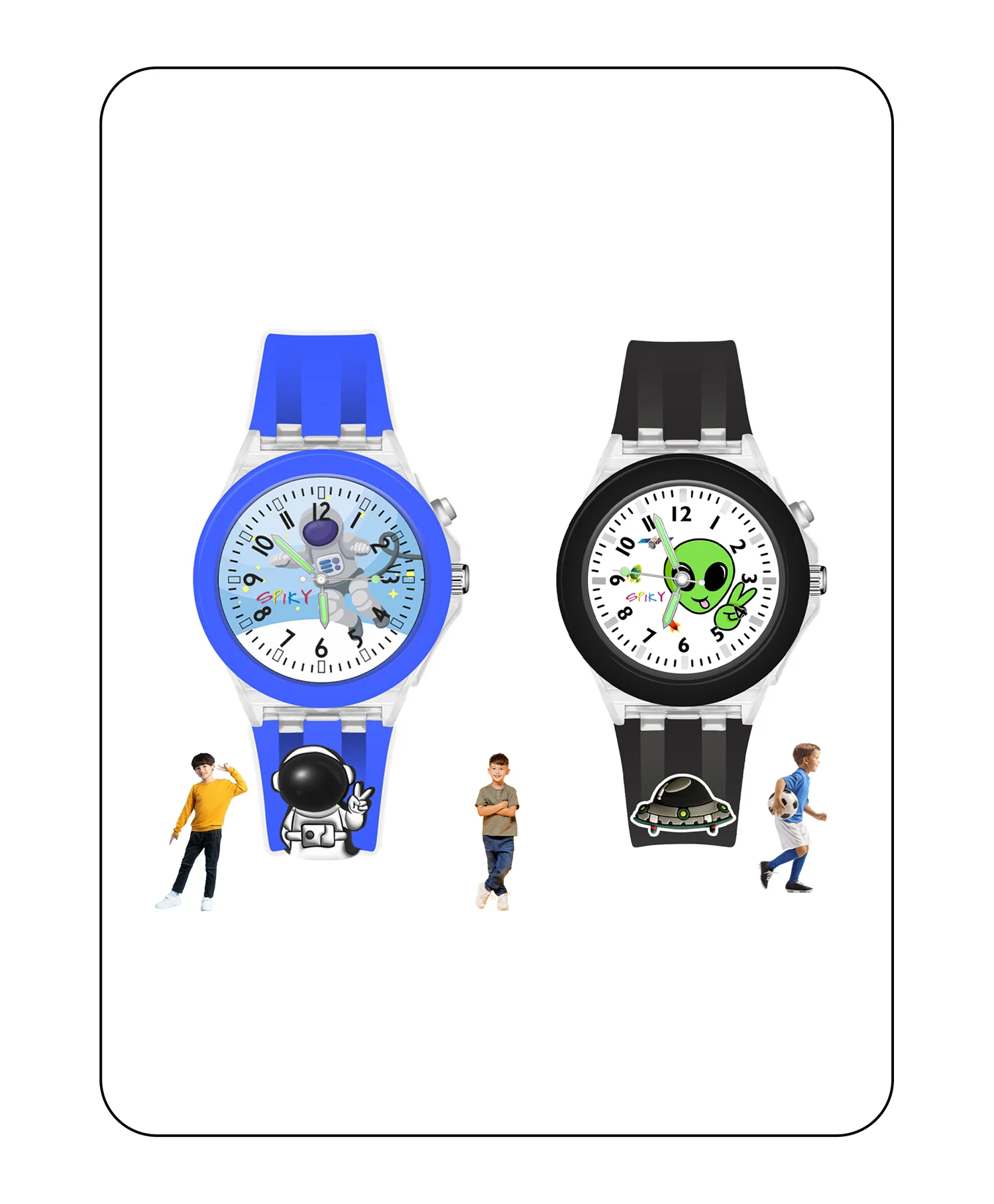 Spiky Combo of Rabbit & Butterfly 3D Cartoon Analog Light Watch - Image 49