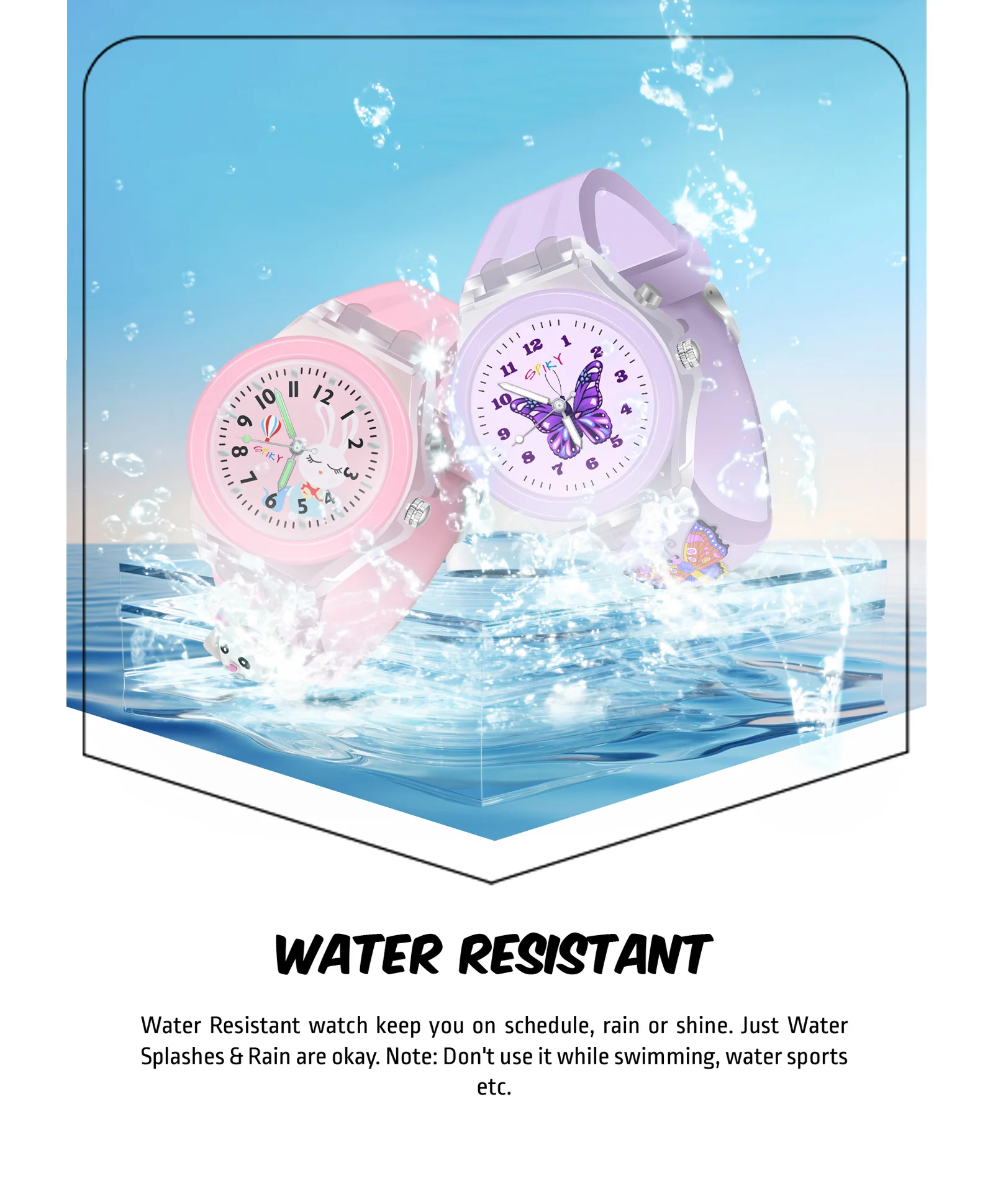 Spiky Combo of Rabbit & Butterfly 3D Cartoon Analog Light Watch - Image 5