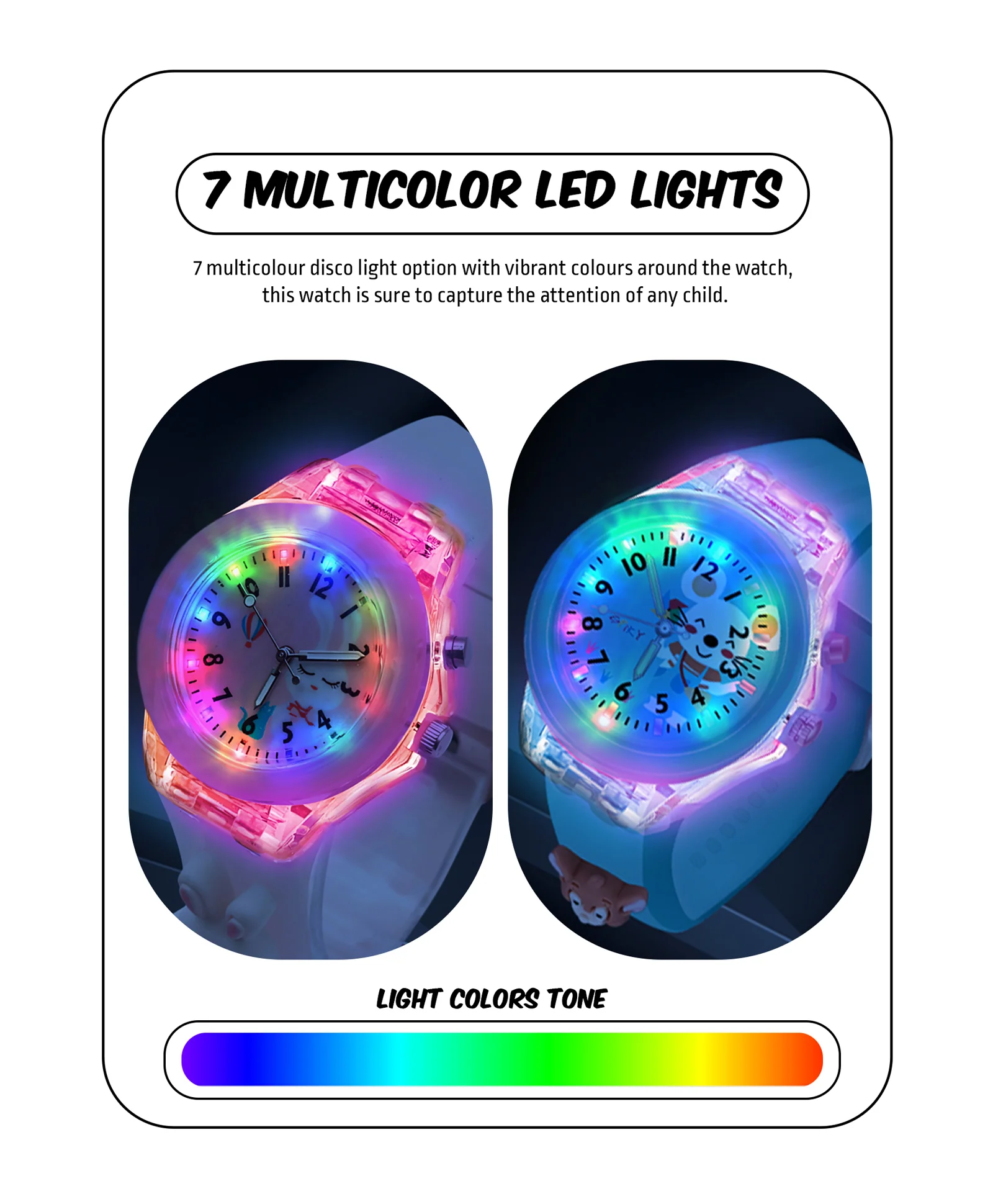 Spiky Combo of Rabbit & Butterfly 3D Cartoon Analog Light Watch - Image 72