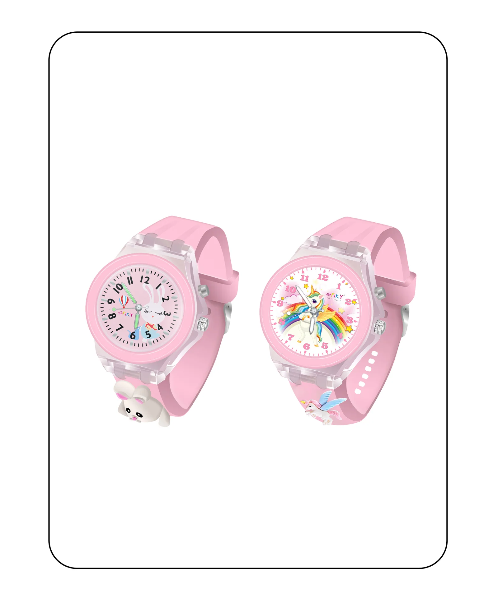 Spiky Combo of Unicorn & Rabbit 3D Cartoon Analog Light Watch - Image 11