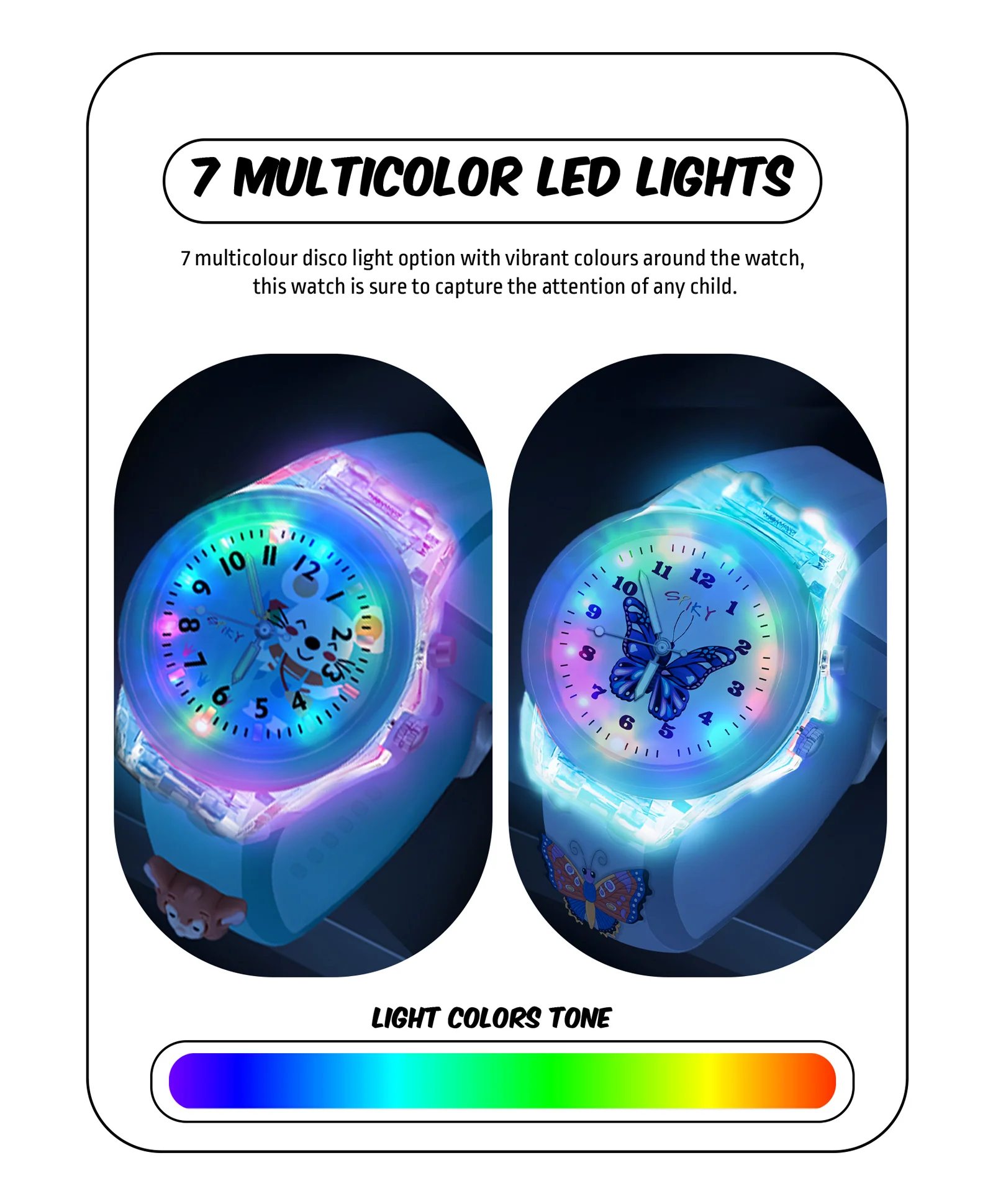 Spiky Combo of Unicorn & Rabbit 3D Cartoon Analog Light Watch - Image 38